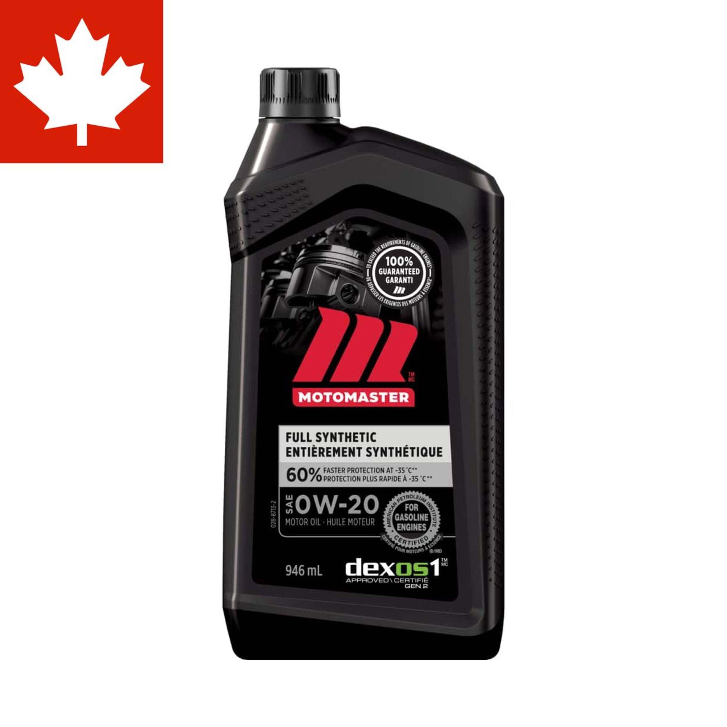 MotoMaster 0W20 Synthetic Engine/Motor Oil, 946-mL Front_Flat