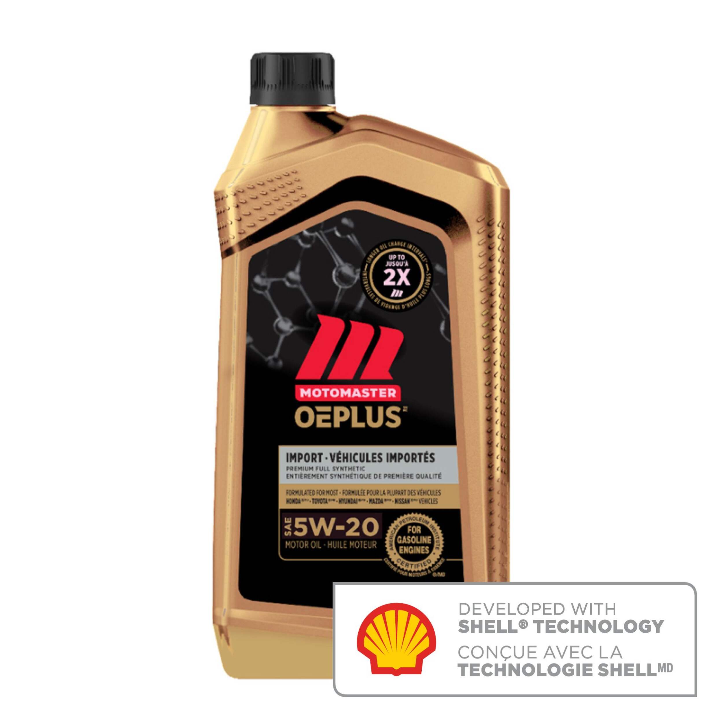 MotoMaster OEPLUS Import Premium 5W20 Synthetic Engine/Motor Oil, 946-mL Front_Flat