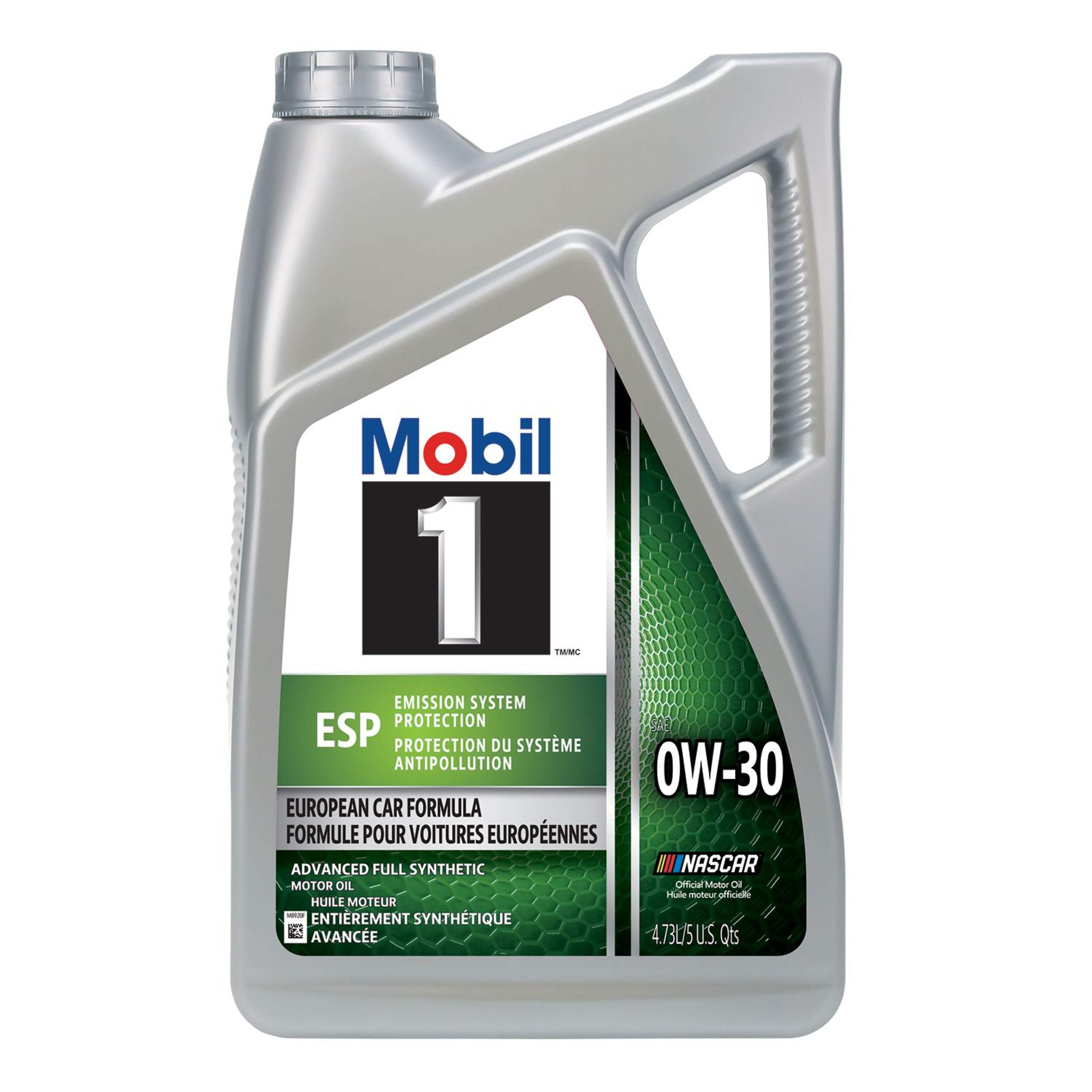 Huile à moteur entièrement synthétique avancée Mobil 1 ESP, 0W30, 4,73 L Front_Flat