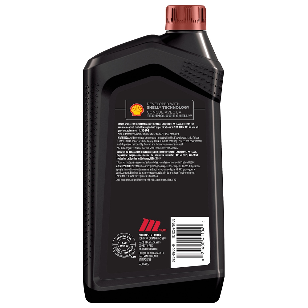 MotoMaster High Mileage 10W30 Conventional Engine/Motor Oil, 946mL