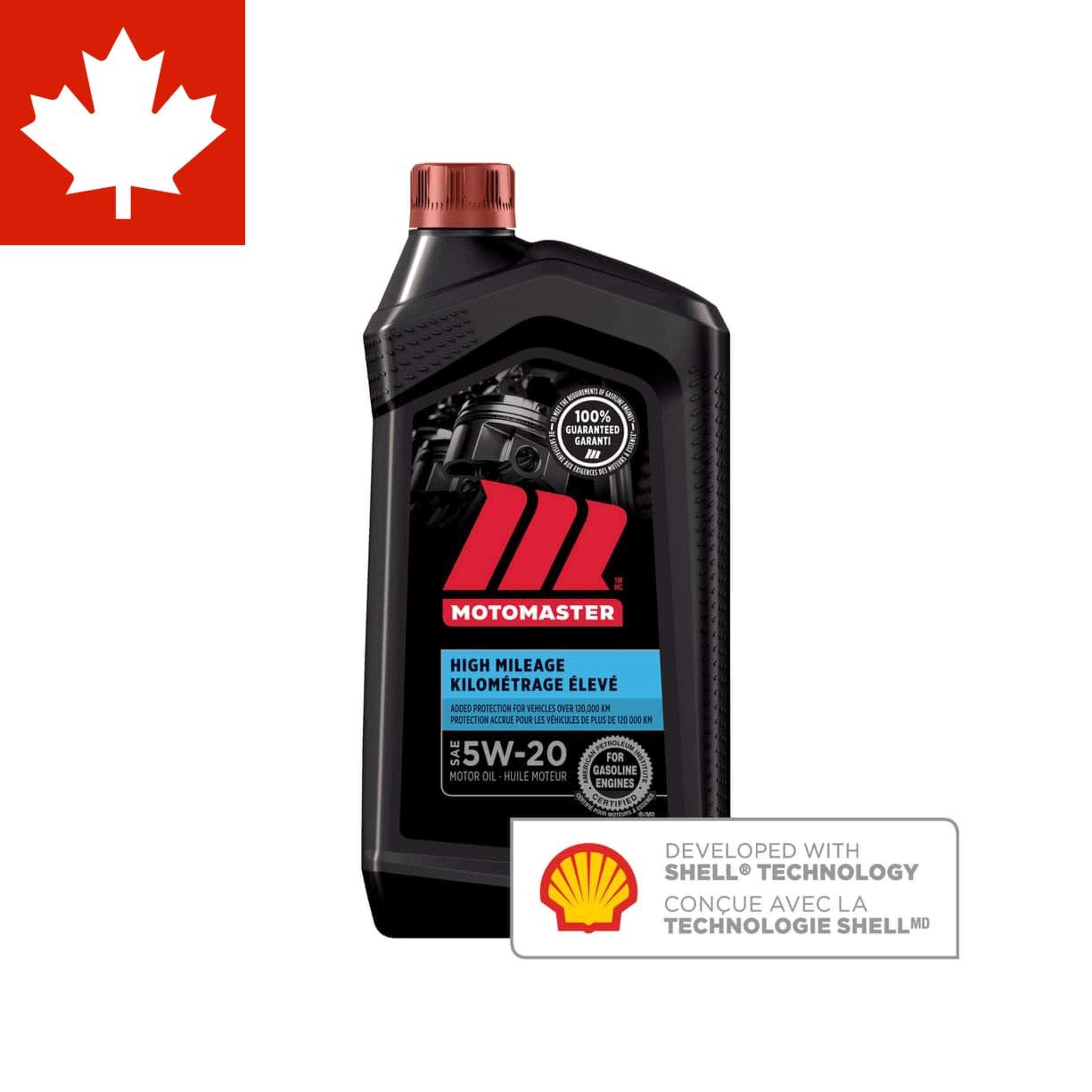Huile à moteur classique MotoMaster, kilométrage élevé, 5W-20, 946 mL Front_Flat