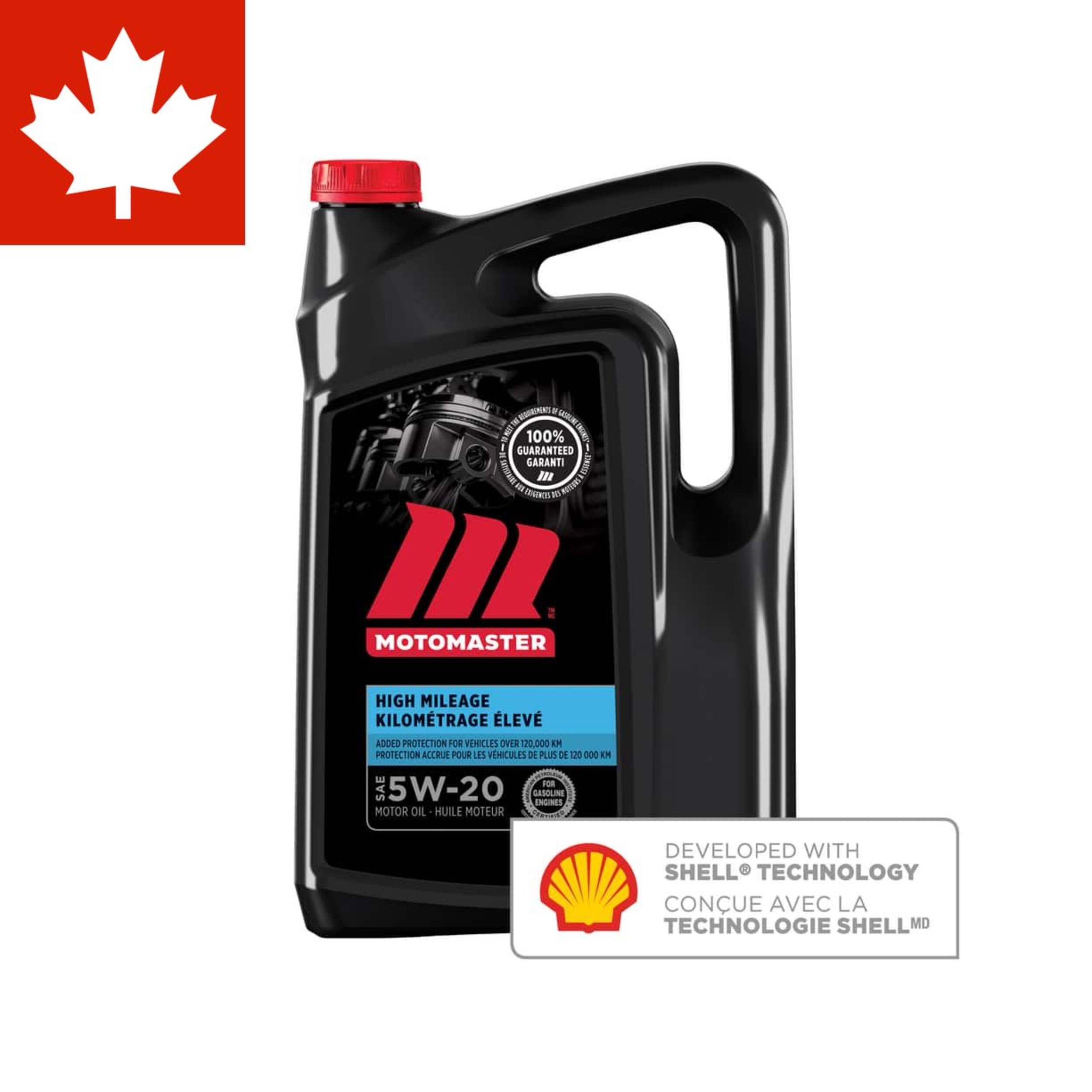 Huile à moteur classique MotoMaster, kilométrage élevé, 5W-20, 5 L Front_Flat