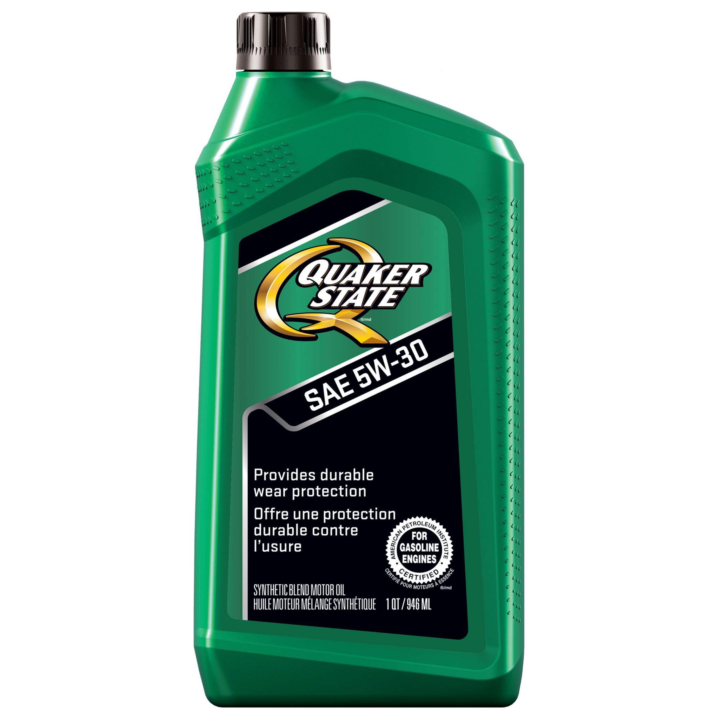 Huile moteur semi-synthétique Quaker State, 5W20, 946 mL Front_Flat