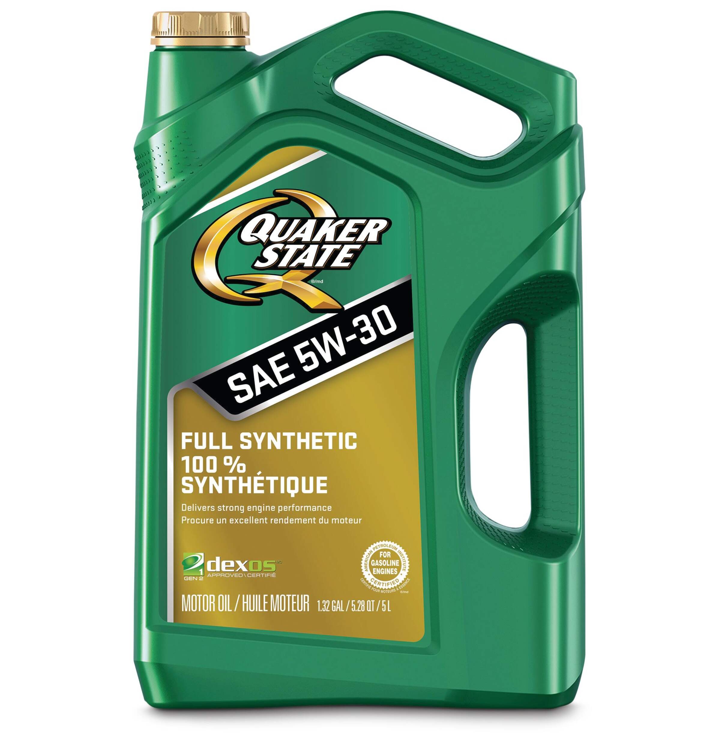 Huile moteur entièrement synthétique Quaker State&nbsp;5W-30, 5&nbsp;L Front_Flat