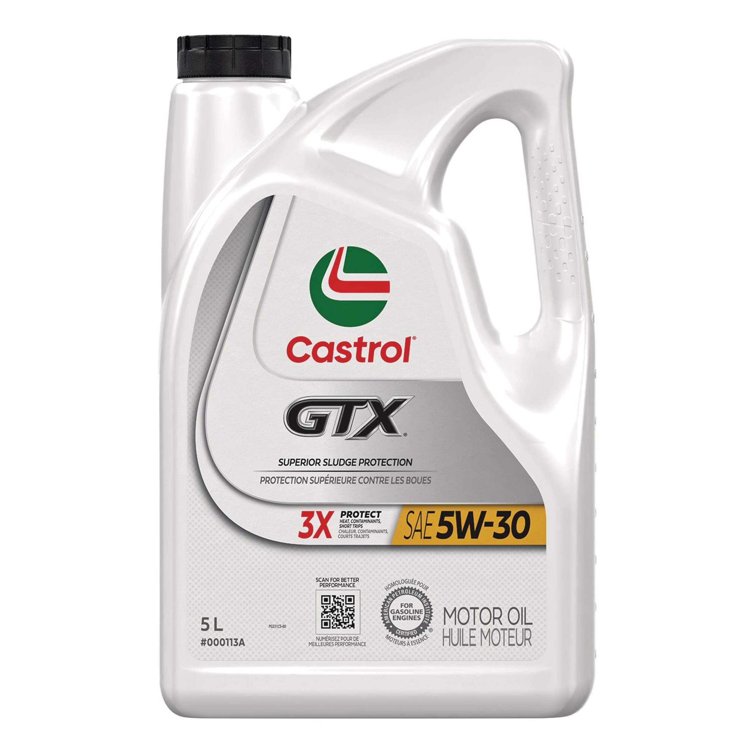 Castrol GTX ULTRACLEAN 5W30 Conventional Engine/Motor Oil, 5-L Front_Flat