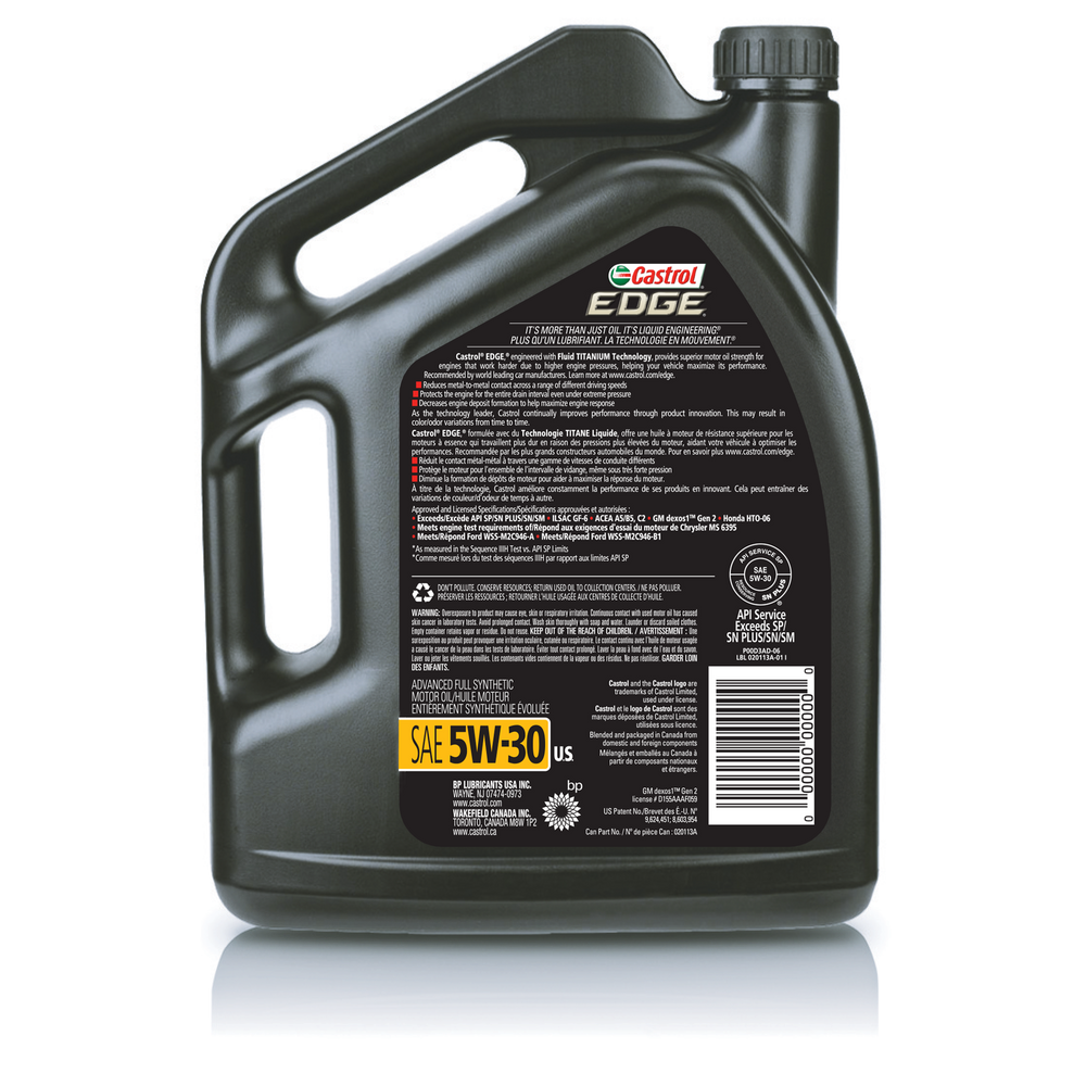 Castrol EDGE 5W30 Synthetic Motor Oil, 5-L | Canadian Tire