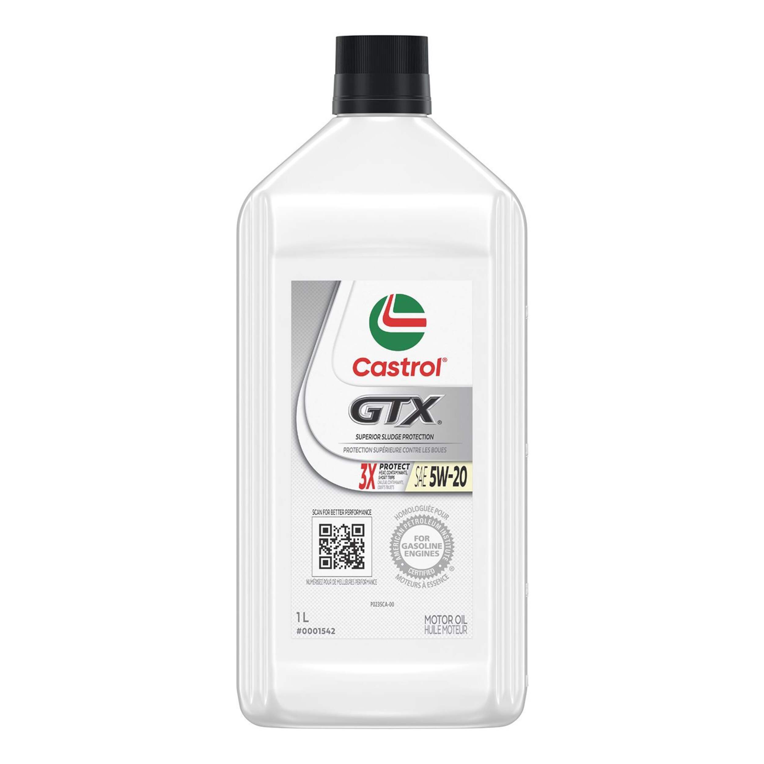 Huile à moteur classique MotoMaster, CastrolGTX 5W20, 1 L Front_Flat