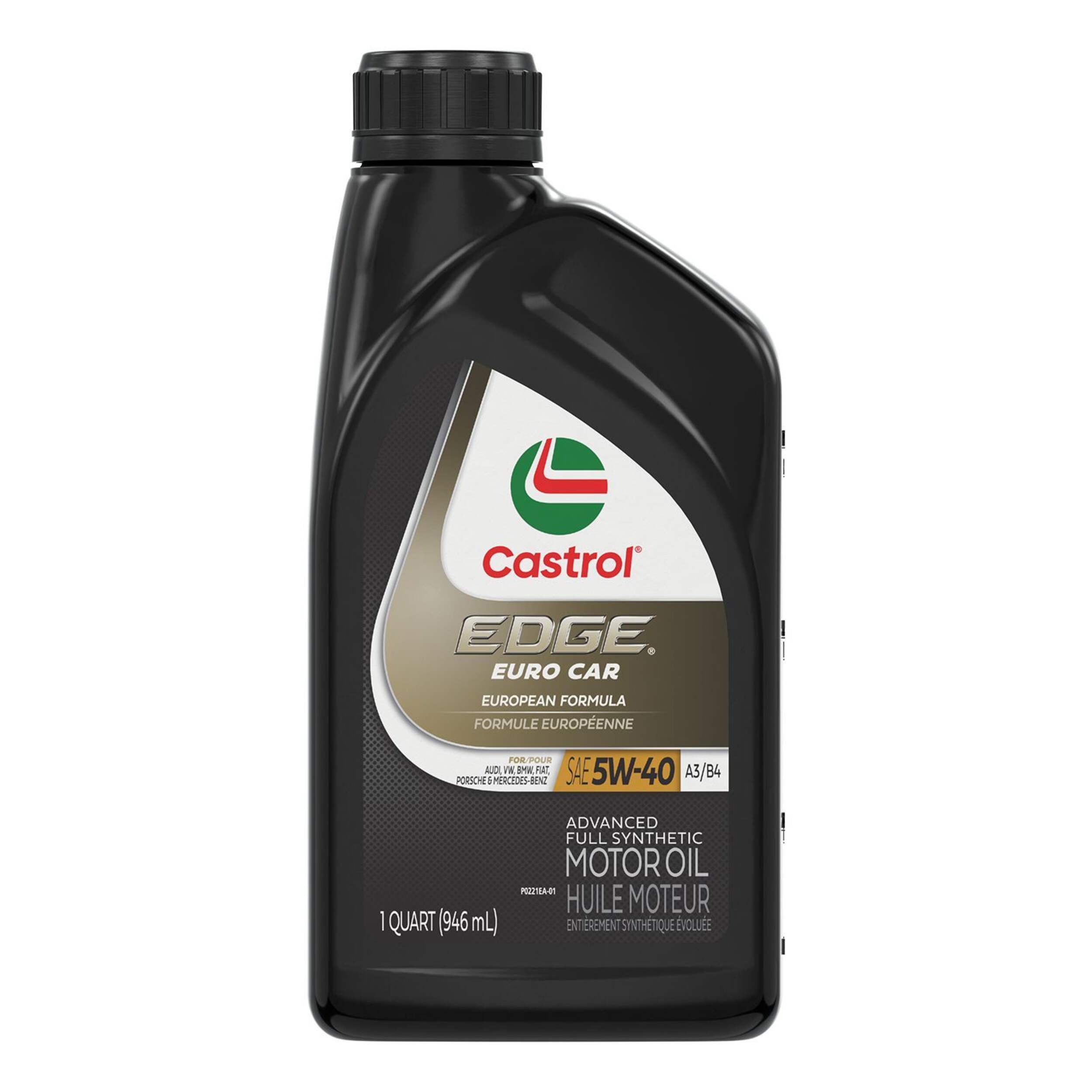Huile à moteur synthétique Castrol EDGE, 5W-40, 1 L Front_Flat