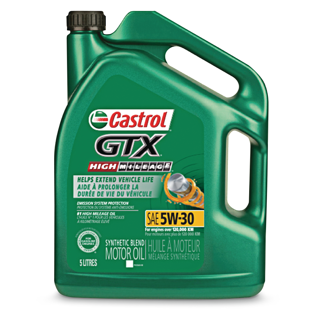 Castrol GTX High Mileage 5W30 Synthetic-Blend Engine/Motor Oil, 5-L