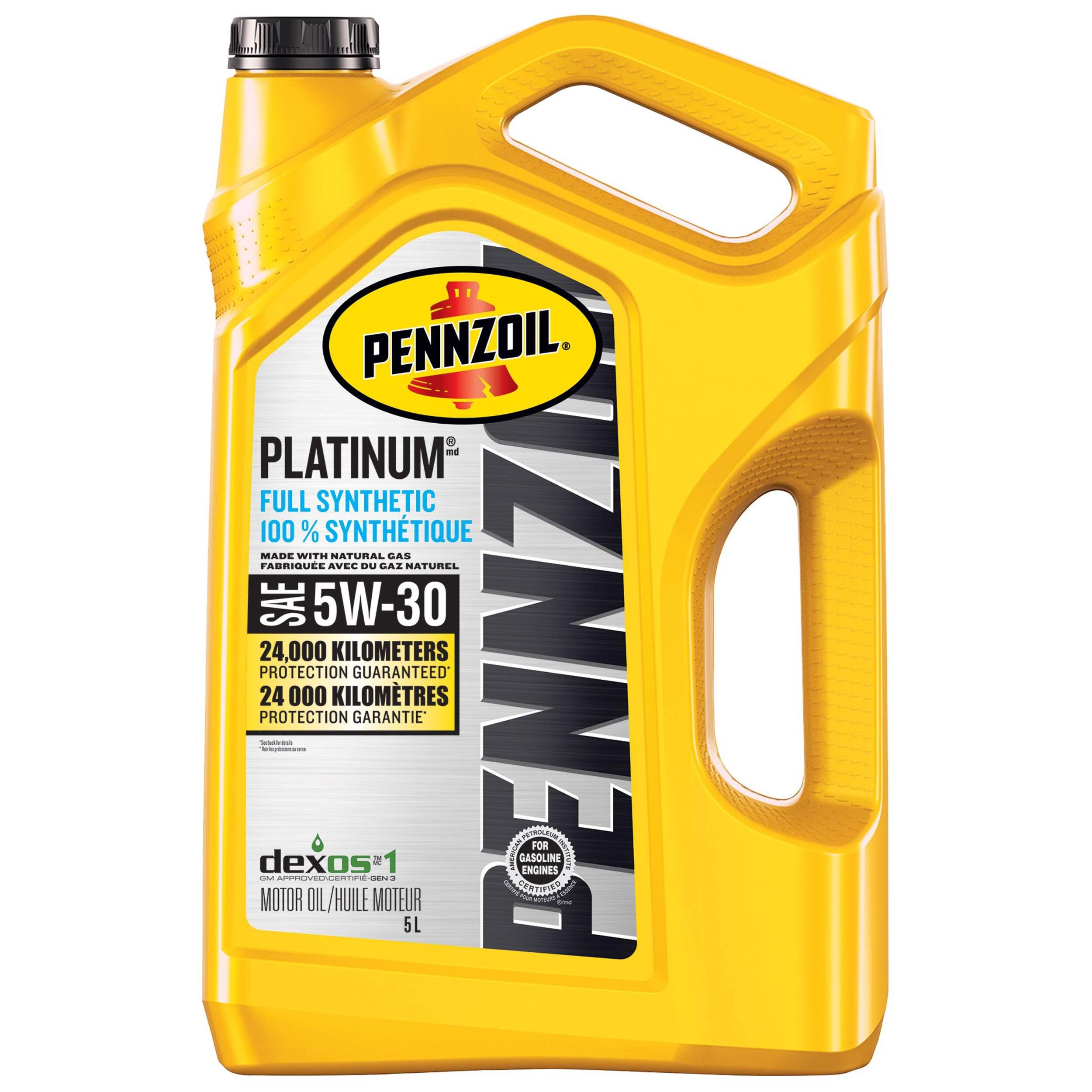 Pennzoil Platinum 5W30 Synthetic Engine/Motor Oil, 5-L Front_Flat