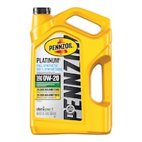Pennzoil Platinum 0W20 Synthetic Engine/Motor Oil, 5-L Front_Flat