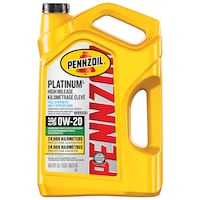 Pennzoil Platinum High Mileage 0W20 Synthetic Engine/Motor Oil, 5-L Front_Flat