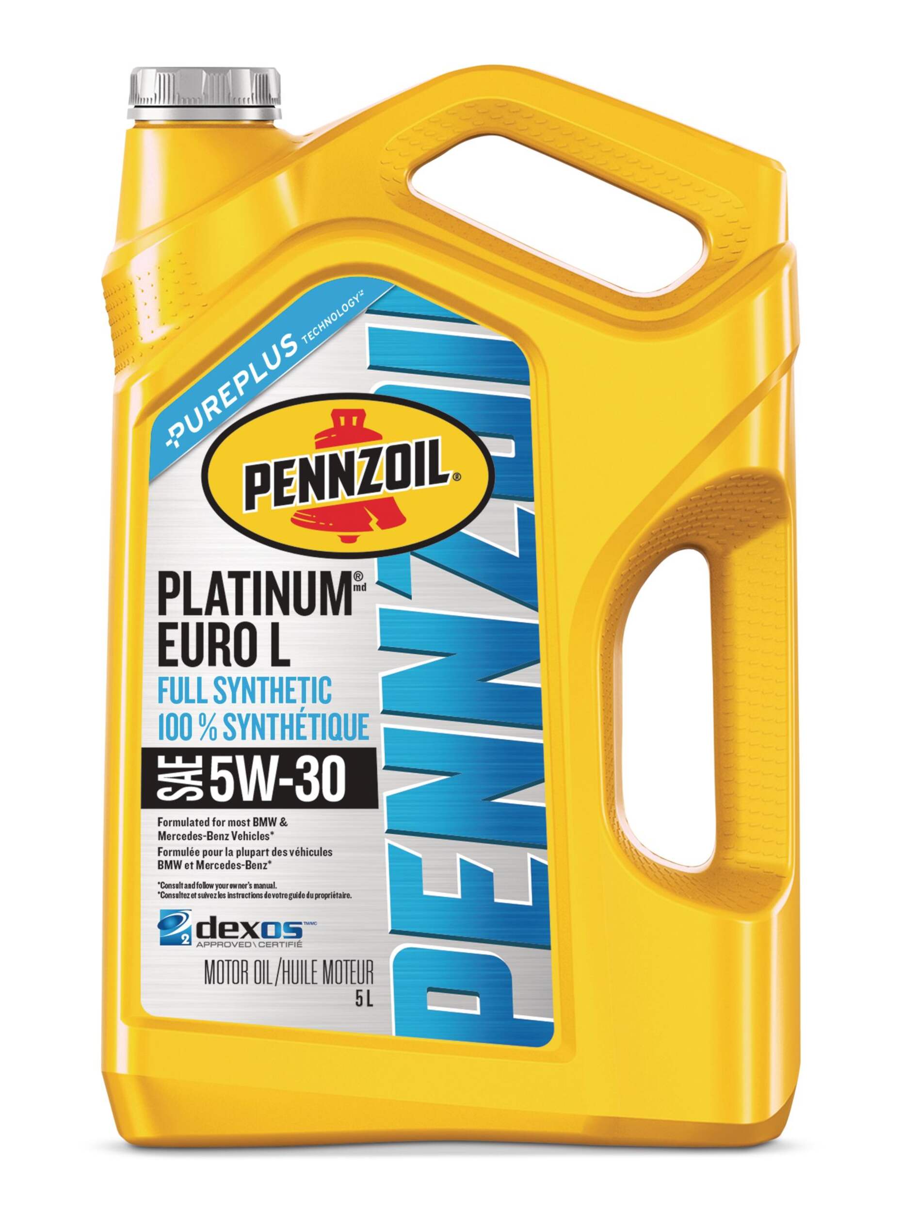 Pennzoil Platinum Euro L 5W30 Synthetic Engine/Motor Oil, 5-L Front_Flat