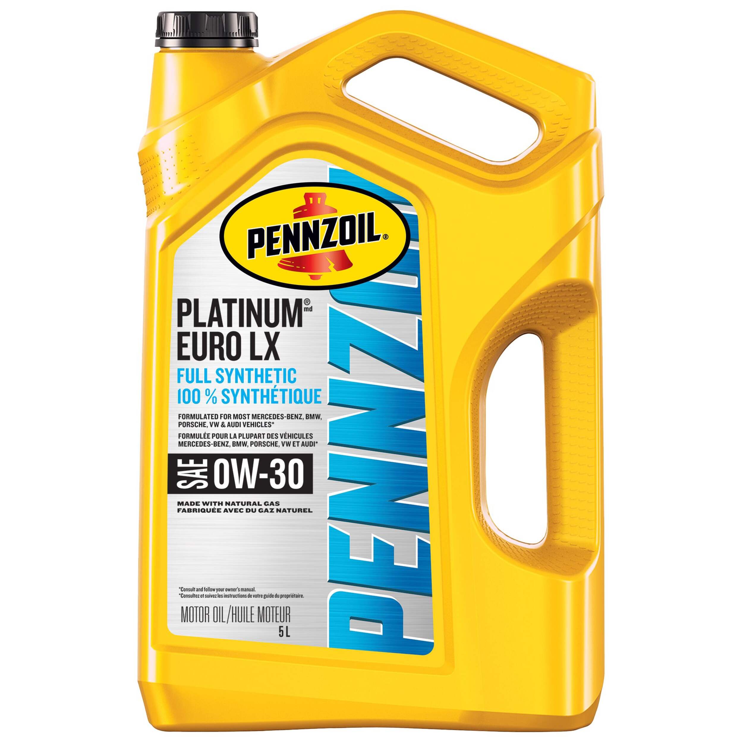 Pennzoil Platinum Euro LX 0W30 Synthetic Engine/Motor Oil, 5-L Front_Flat