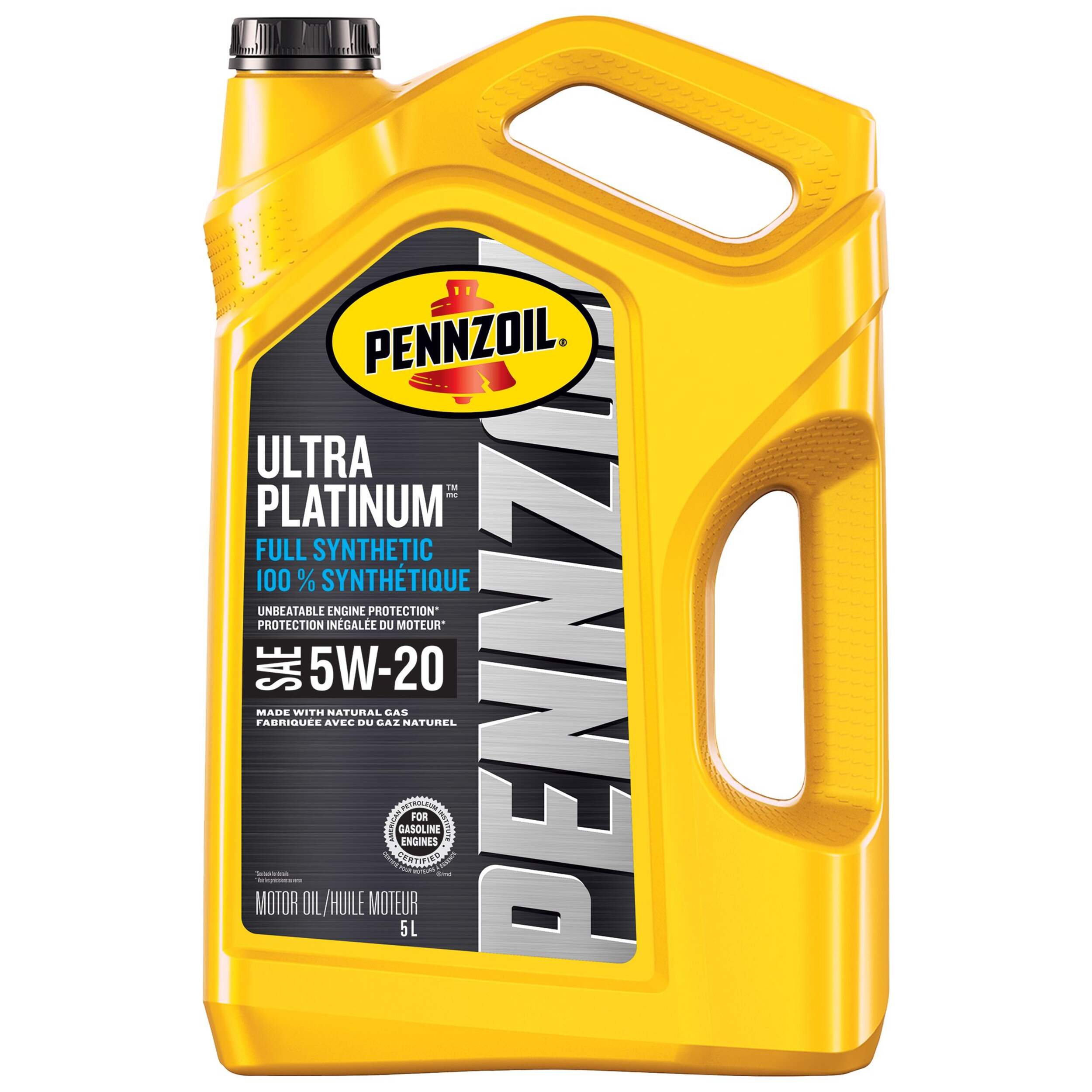 Huile à moteur synthétique Pennzoil Ultra Platinum 5W-20, 5 L Front_Flat