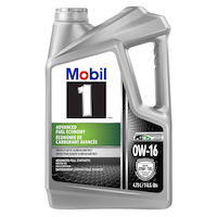 Mobil 1™ Advanced Fuel Economy 0W16 Synthetic Engine/Motor Oil, 4.73-L Front_Flat