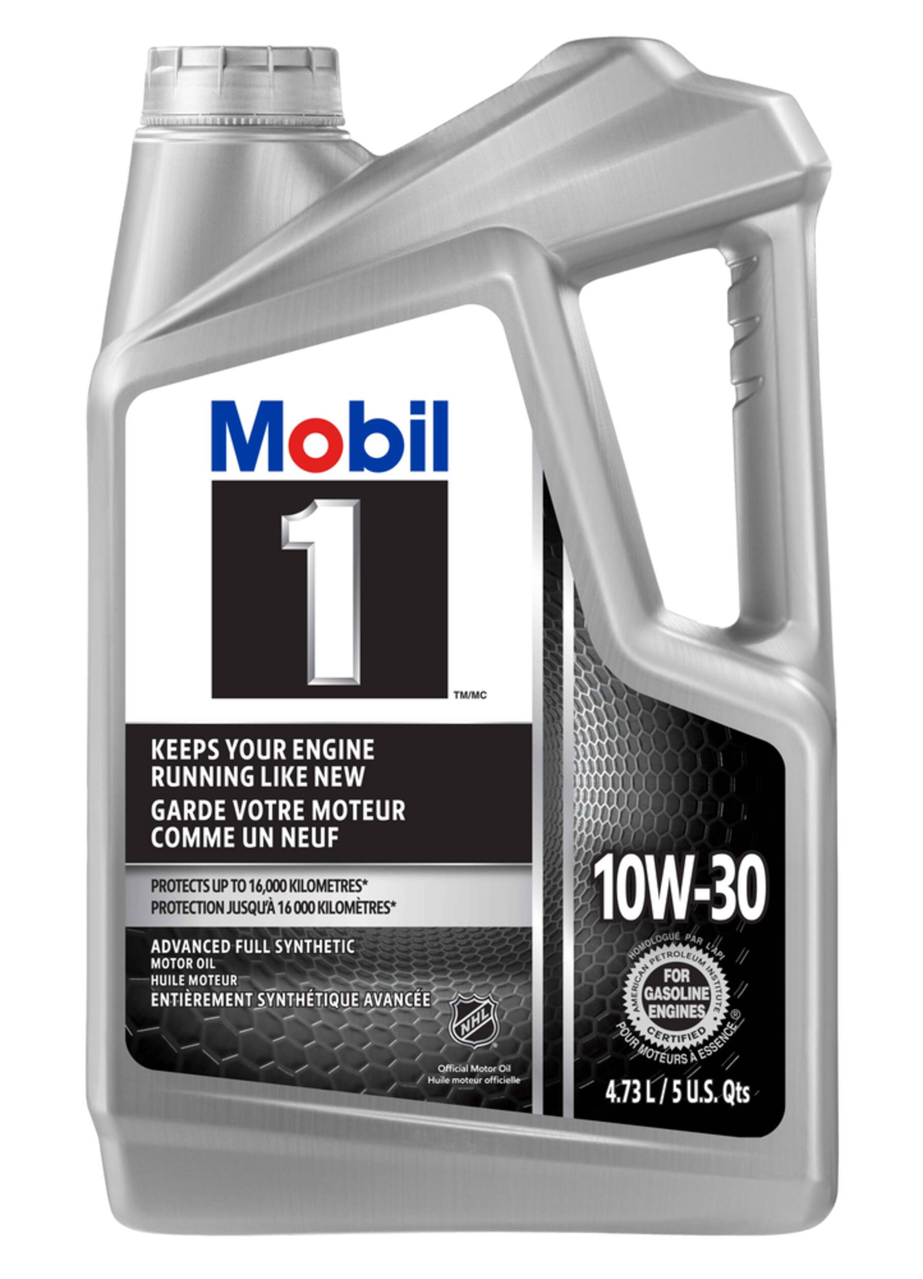 Huile à moteur synthétique Mobil 1, 10W-30, 4,73 L Front_Flat