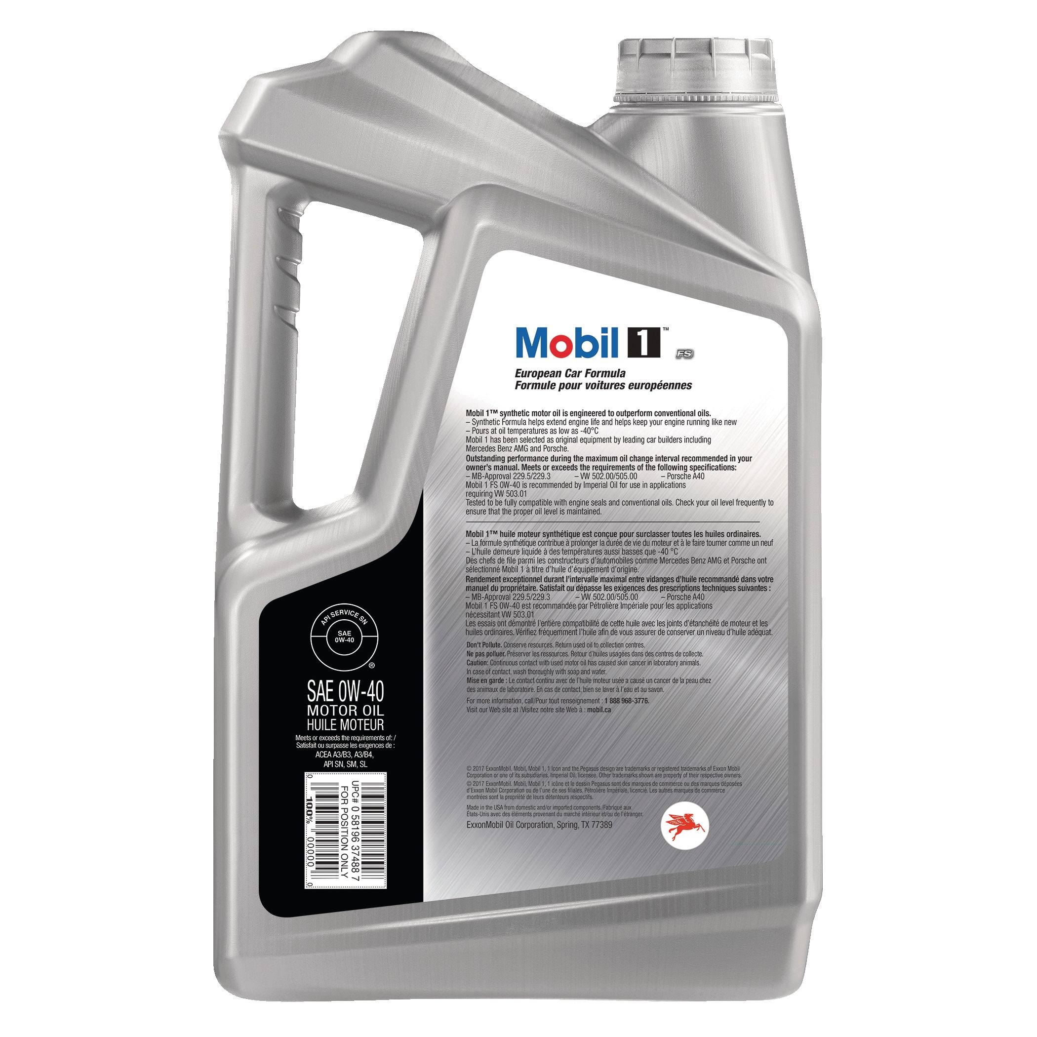 Mobil 1™ 0W-40 Synthetic Engine/Motor Oil, 4.73-L | Canadian