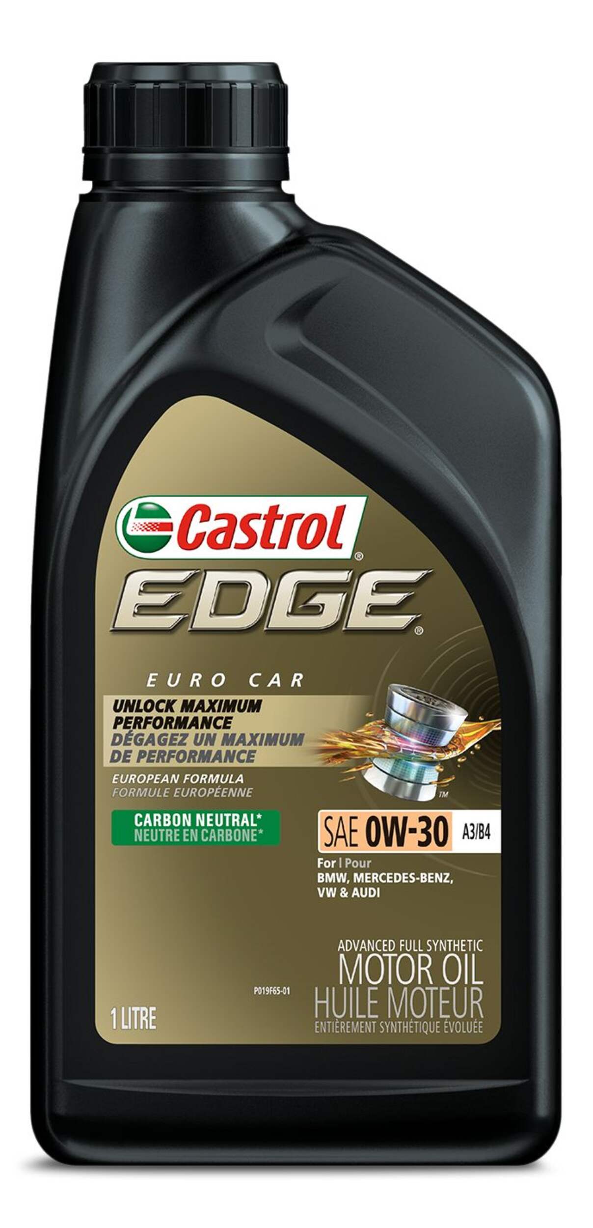 Huile à moteur entièrement synthétique évoluée Castrol EDGE 0W-30 A3/B4, 1 L Front_Flat