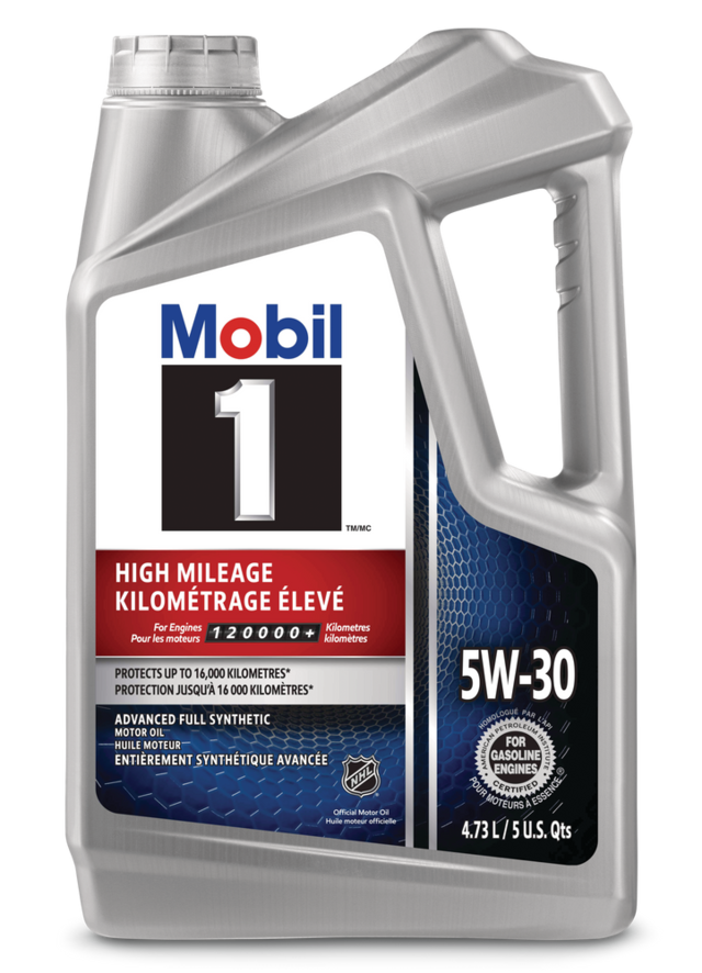 Mobil 1™ High Mileage 5W30 Synthetic Engine/Motor Oil, 4.73-L ...