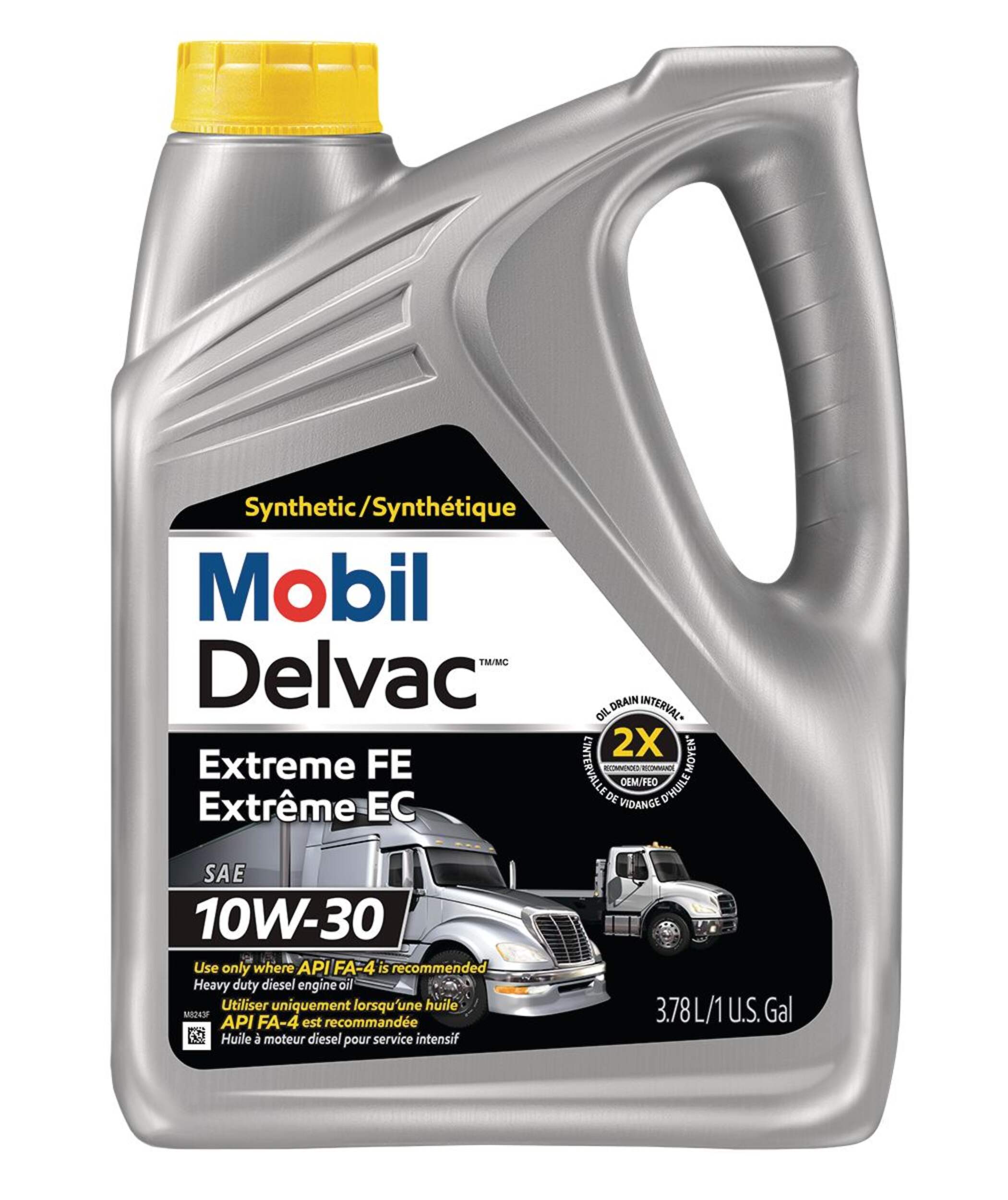 Mobil Delvac™ Extreme FE 10W30 Synthetic Diesel Engine/Motor Oil, 3.87-mL Front_Flat