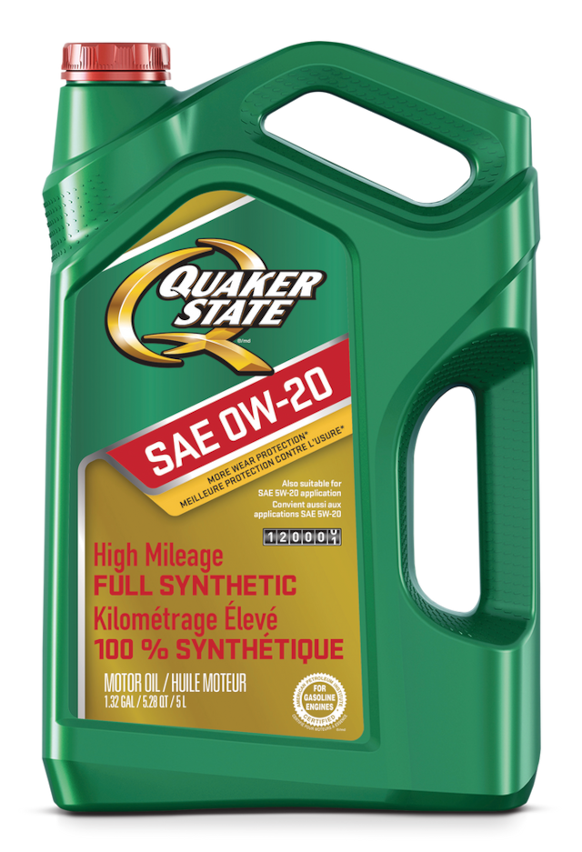 Quaker State High Mileage 0W20 Synthetic Engine/Motor Oil, 5L Canadian Tire