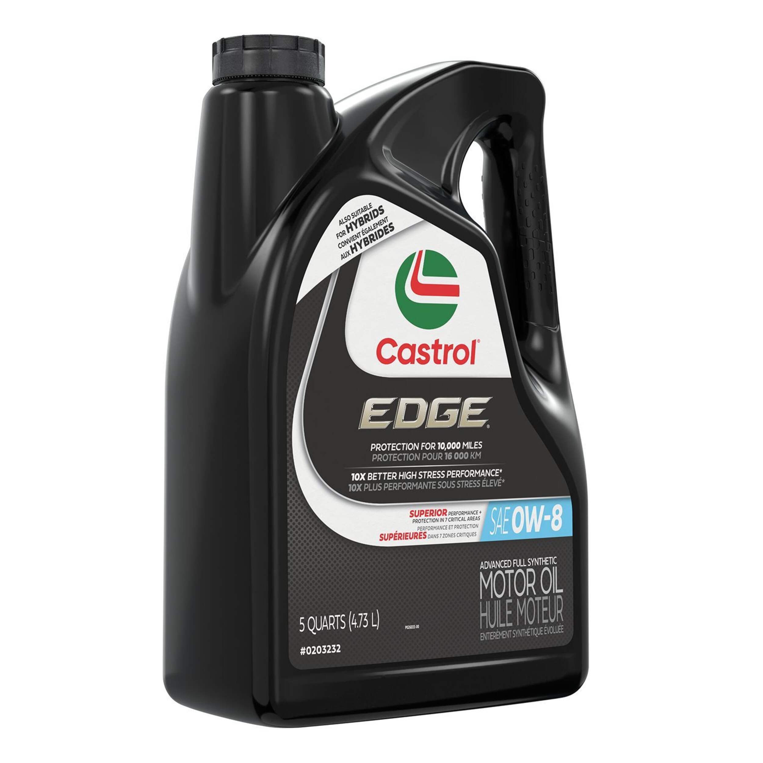Castrol EDGE 0W8 Synthetic Motor Oil, 5-L Front_Angled_Right