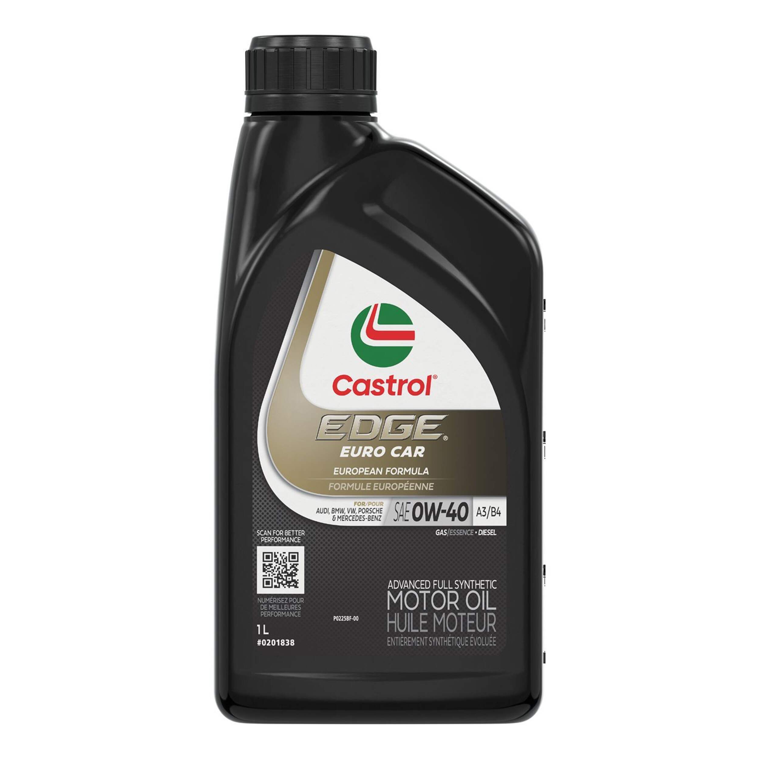Huile à moteur synthétique Castrol EDGE, 0W-40, 1 L Front_Flat