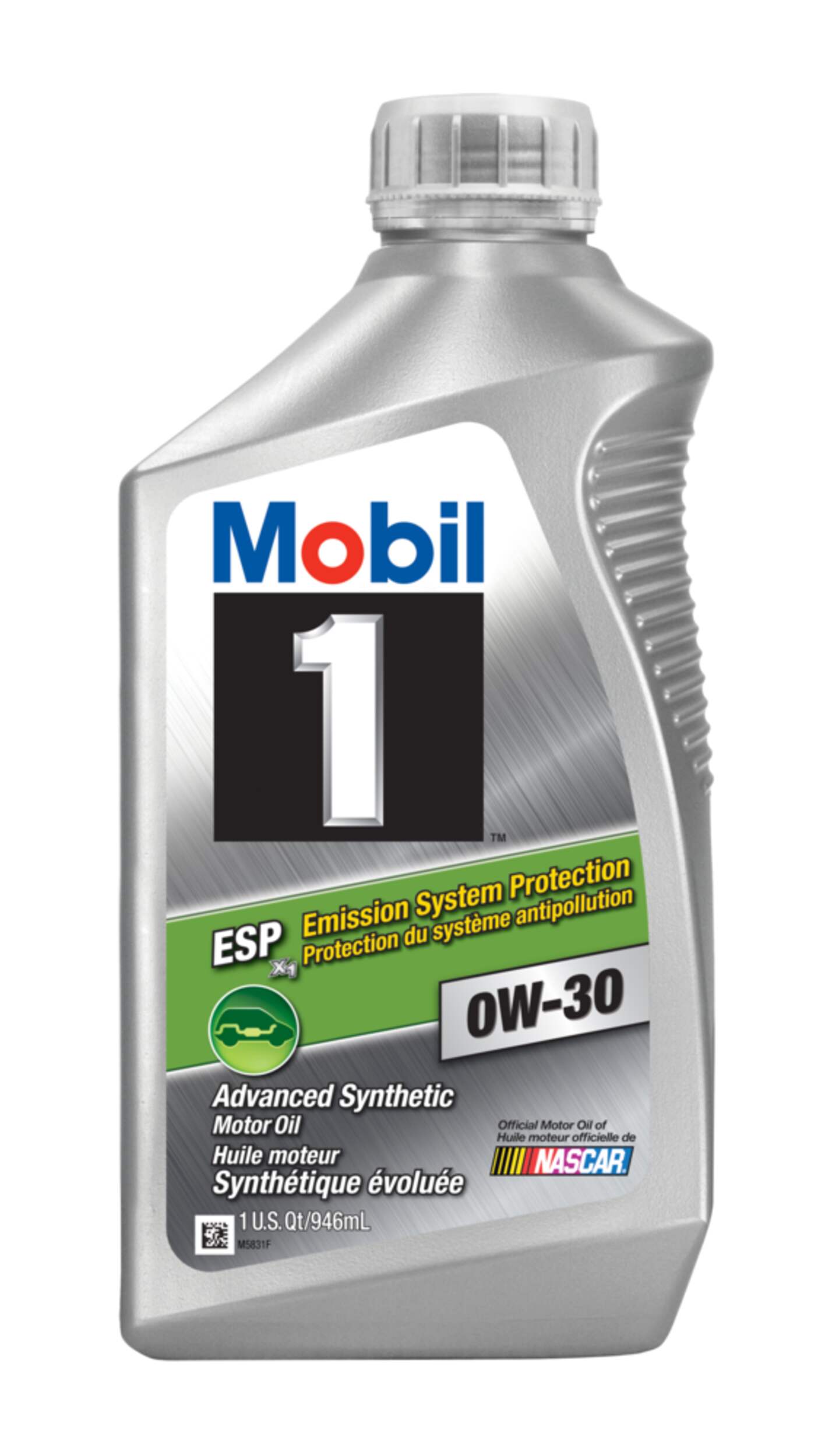 Mobil 1™ ESP Emission System Protection 0W30 Synthetic Engine/Motor Oil, 1-L Front_Flat