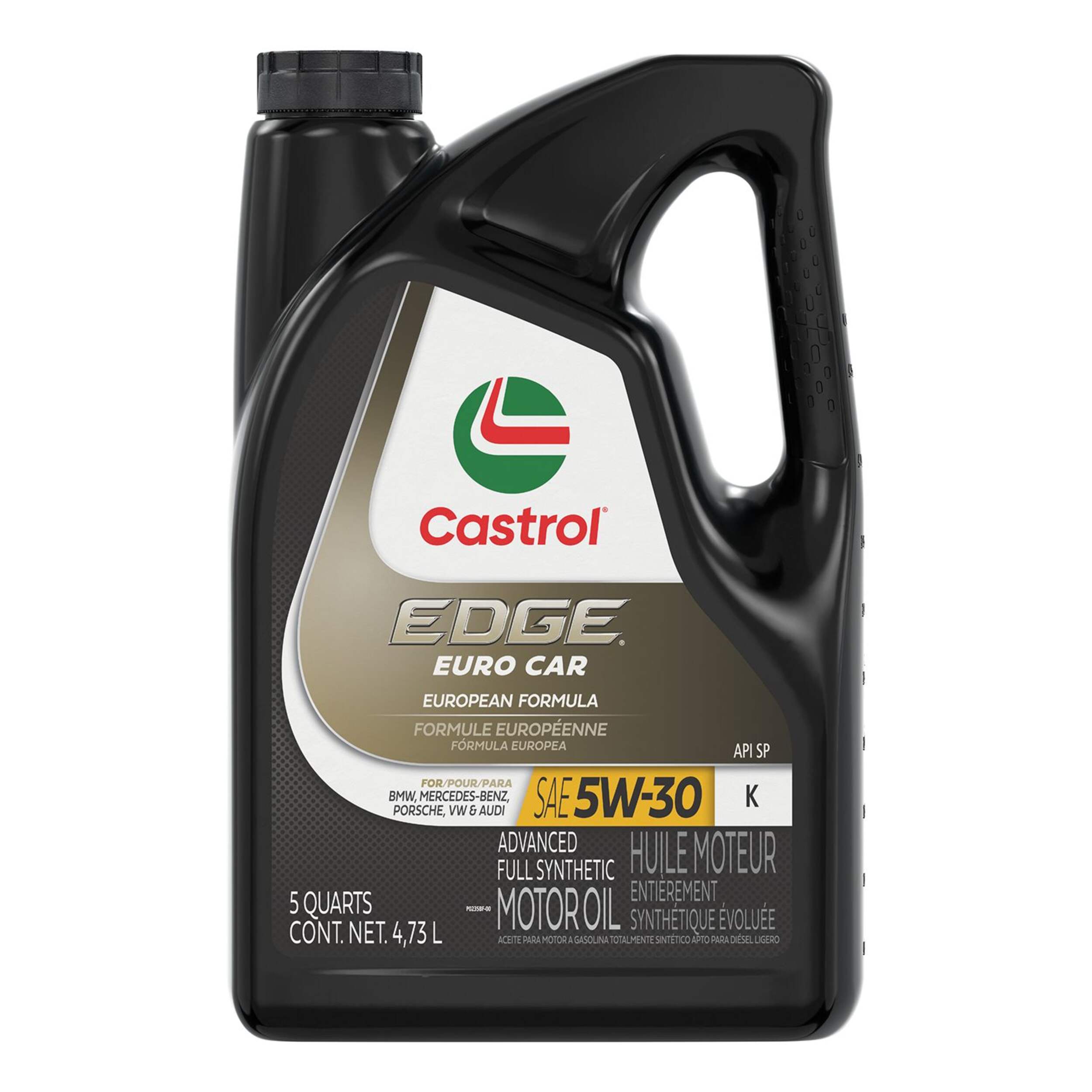 Huile à moteur synthétique Castrol Edge 5W30 K, 4,73 L Front_Flat