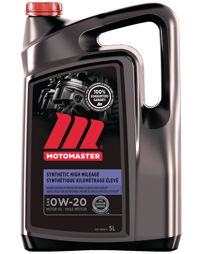 MotoMaster 0W20 Synthetic High Mileage Engine Oil, 5L Canadian Tire