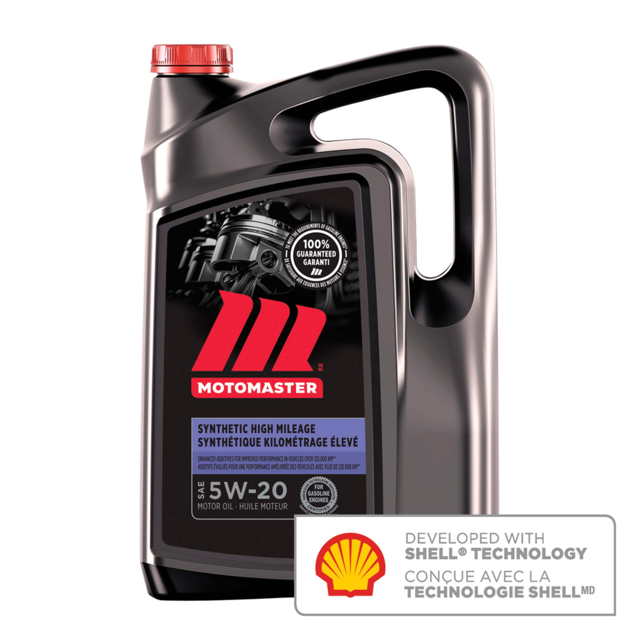 MotoMaster High Mileage 5W20 Synthetic Engine/Motor Oil, 5-L Front_Flat