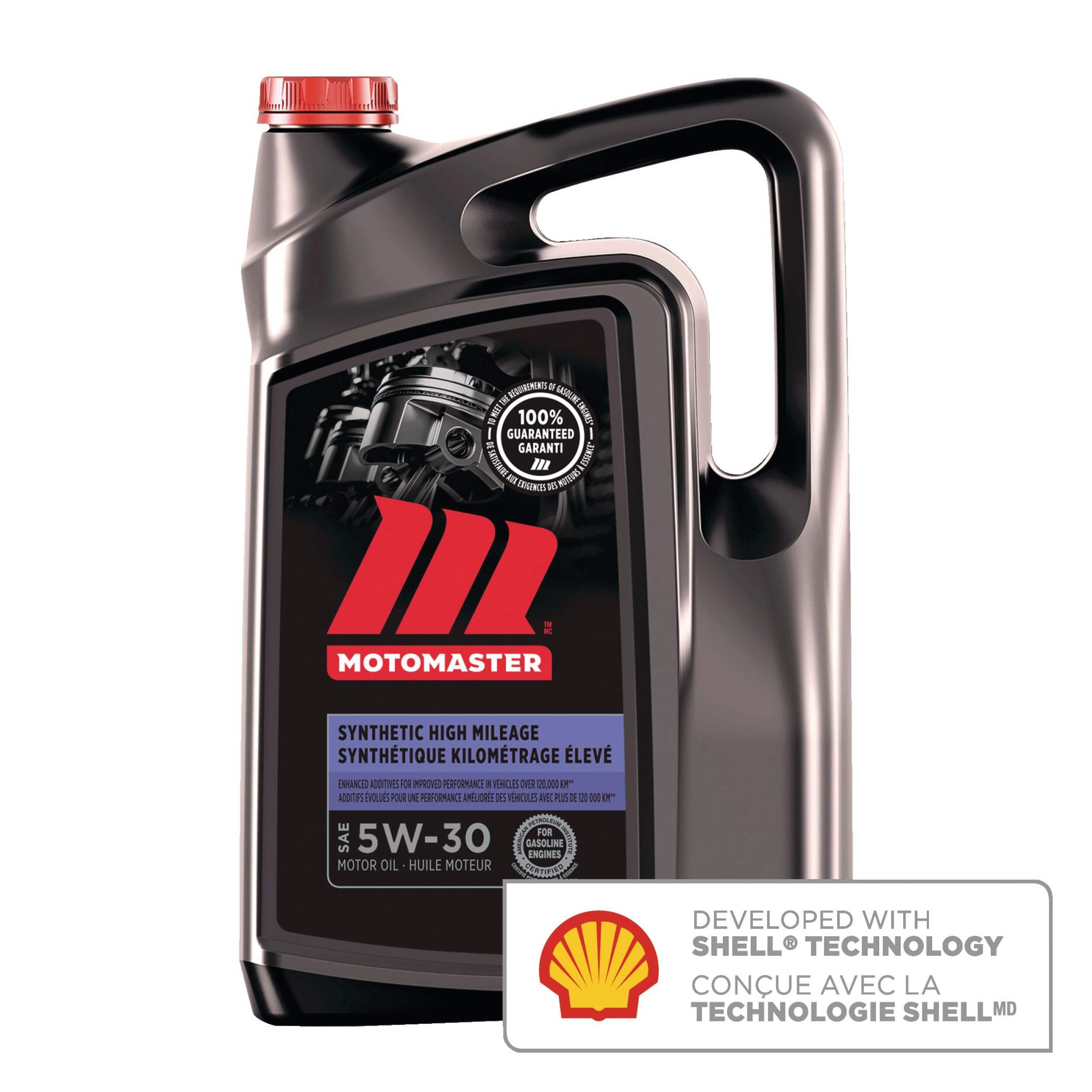 MotoMaster High Mileage 5W30 Synthetic Engine/Motor Oil, 5-L Front_Flat