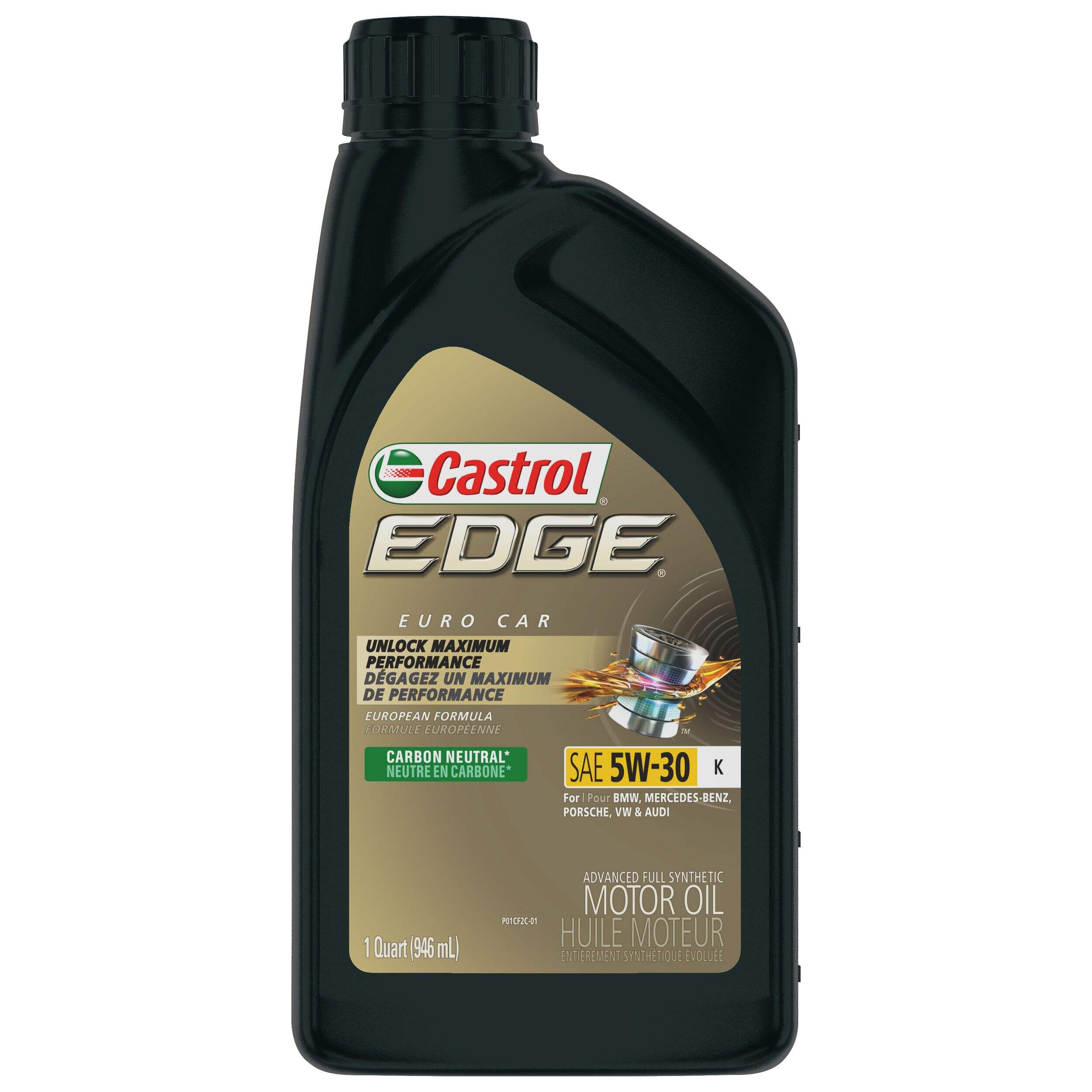 Huile à moteur synthétique évoluée Castrol EDGE 5W30 K, formule européenne, 946&nbsp;mL Front_Flat