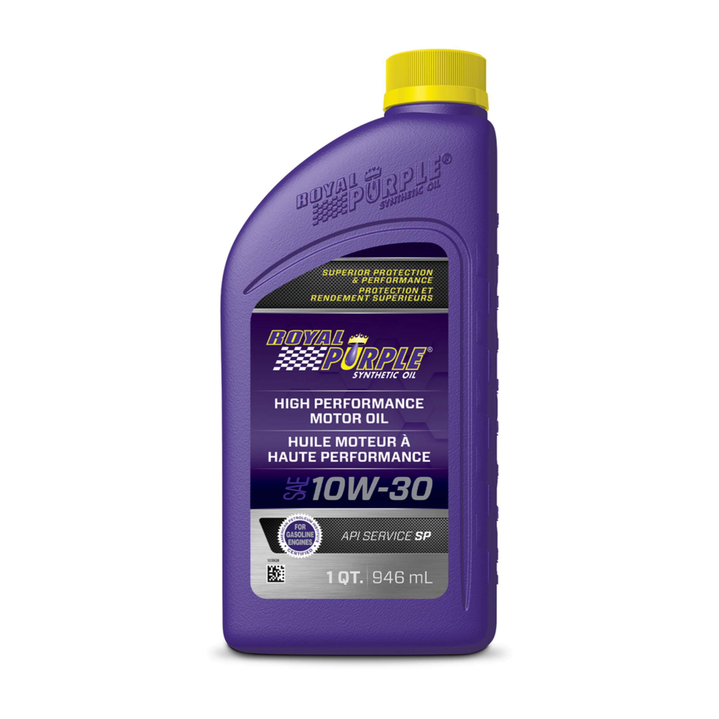 Royal Purple High Performance 10W30 Synthetic Engine/Motor Oil, 946-mL Front_Flat