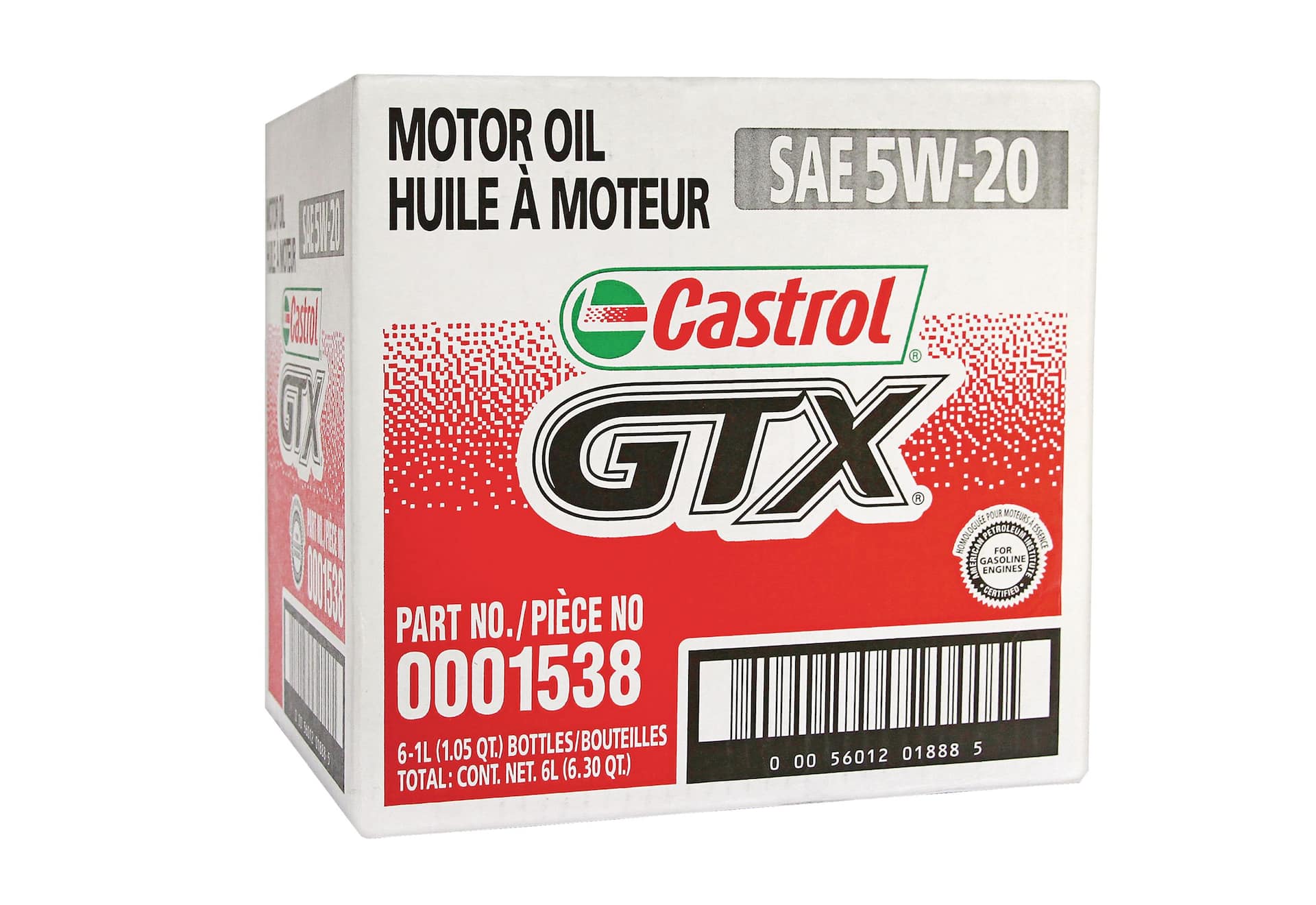 Castrol GTX 5W20 Conventional Engine/Motor Oil, 1-L, 6-pk