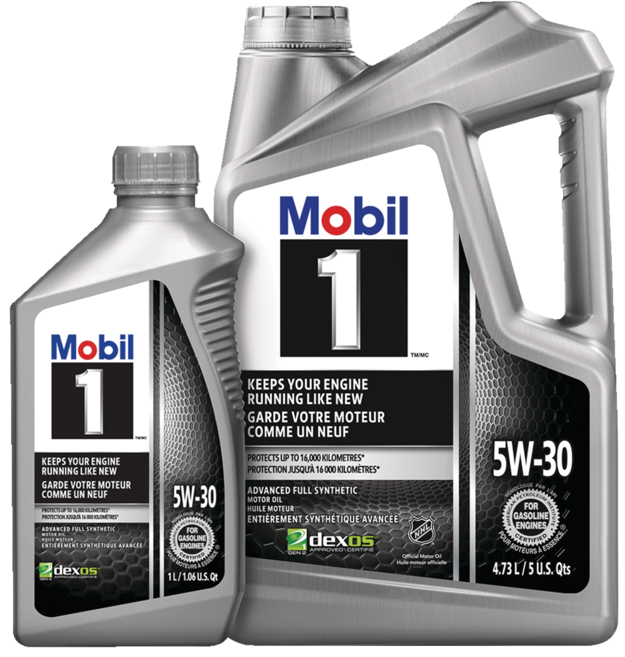 Mobil 1™ 5W30 Synthetic Engine/Motor Oil Set, 4.73-L + 1-L