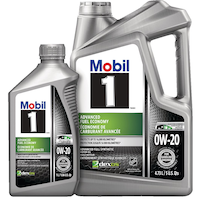 Mobil 1™ Advanced Fuel Economy 0W20 Synthetic Engine/Motor Oil Set, 4.73-L + 1-L