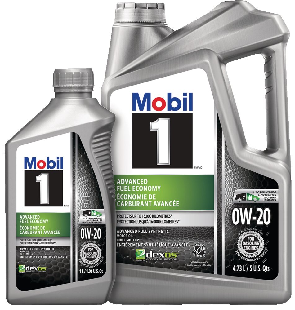 Mobil 1™ Advanced Fuel Economy 0W20 Synthetic Engine/Motor Oil Set, 4.73-L  + 1-L