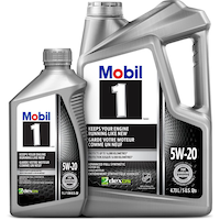 Mobil 1™ 5W20 Synthetic Engine/Motor Oil Set, 4.73-L + 1-L Front_Flat