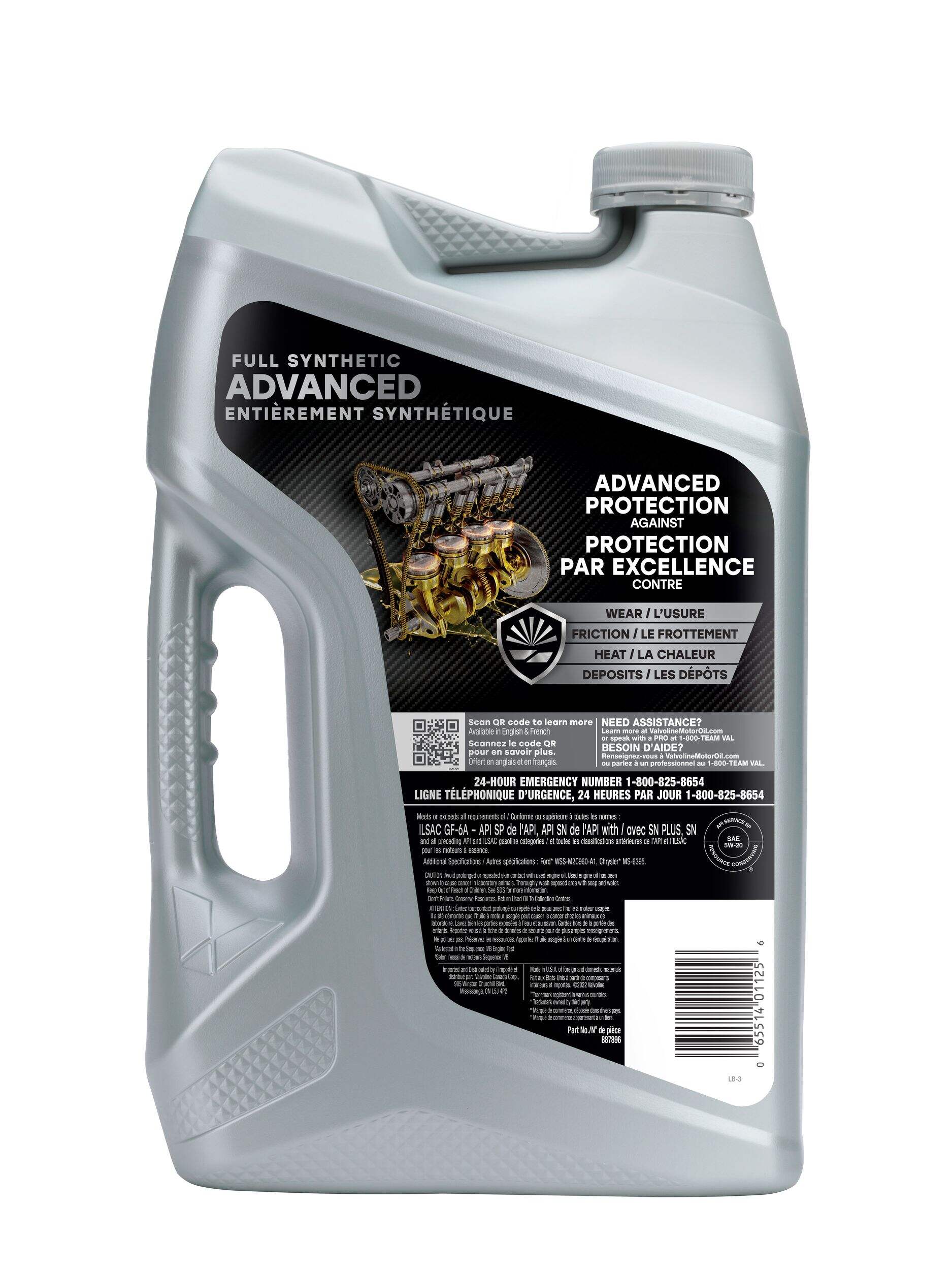 Valvoline Advanced 5W20 Full Synthetic Engine/Motor Oil, 5-L | Canadian ...