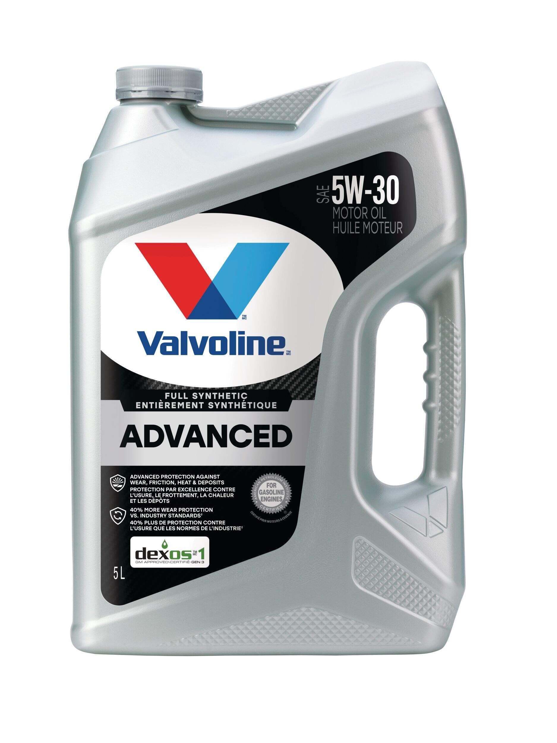 Valvoline Advanced 5W30 Full Synthetic Engine/Motor Oil, 5-L Front_Flat