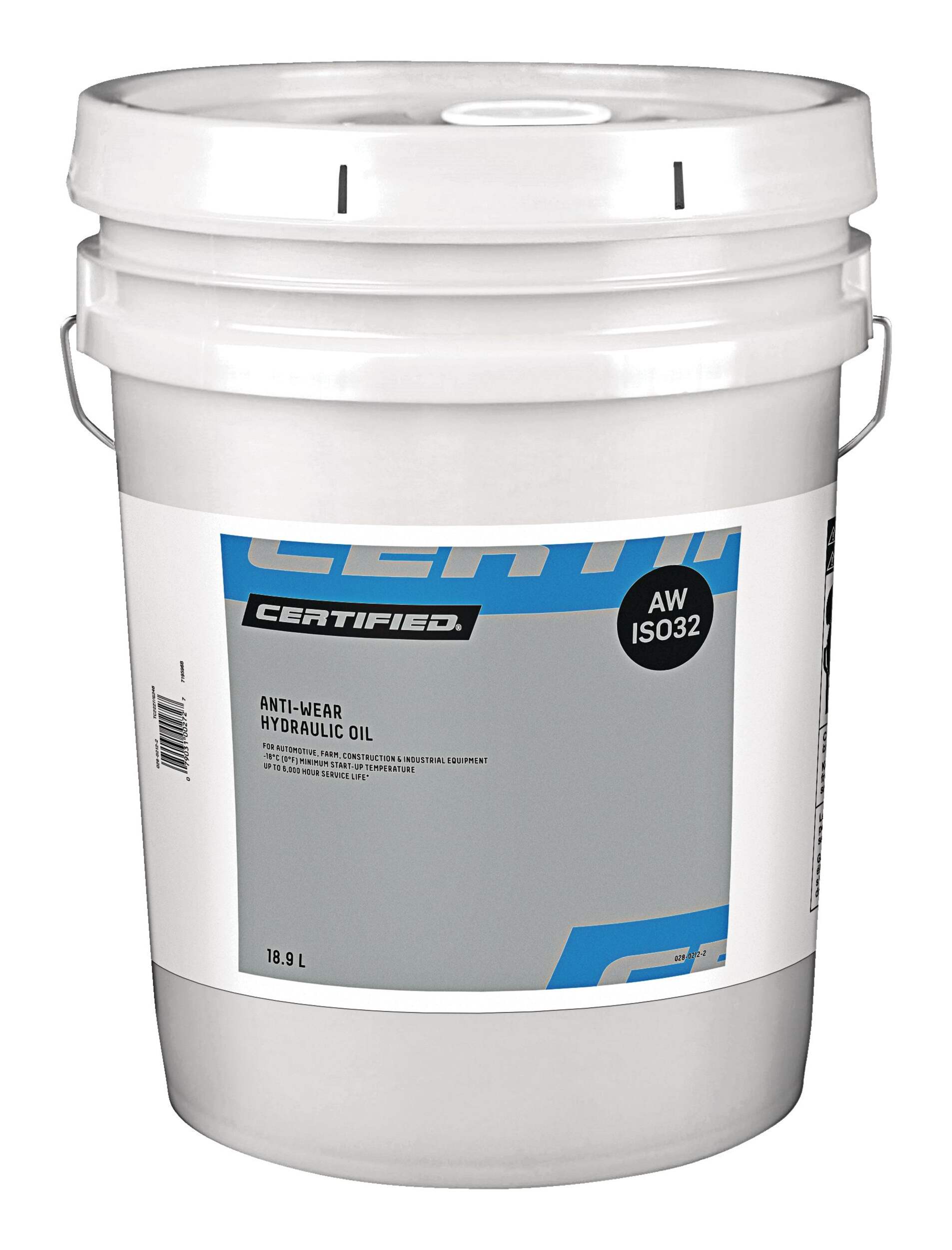 Certified AW32 Anti-Wear Hydraulic Oil, 18.9-L Front_Elevated