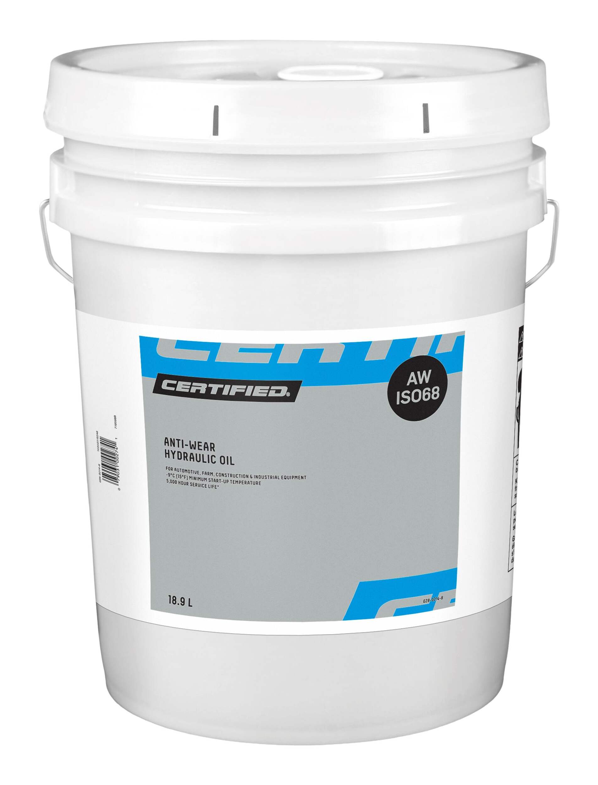 Certified AW68 Anti-Wear Hydraulic Oil, 18.9-L Front_Elevated