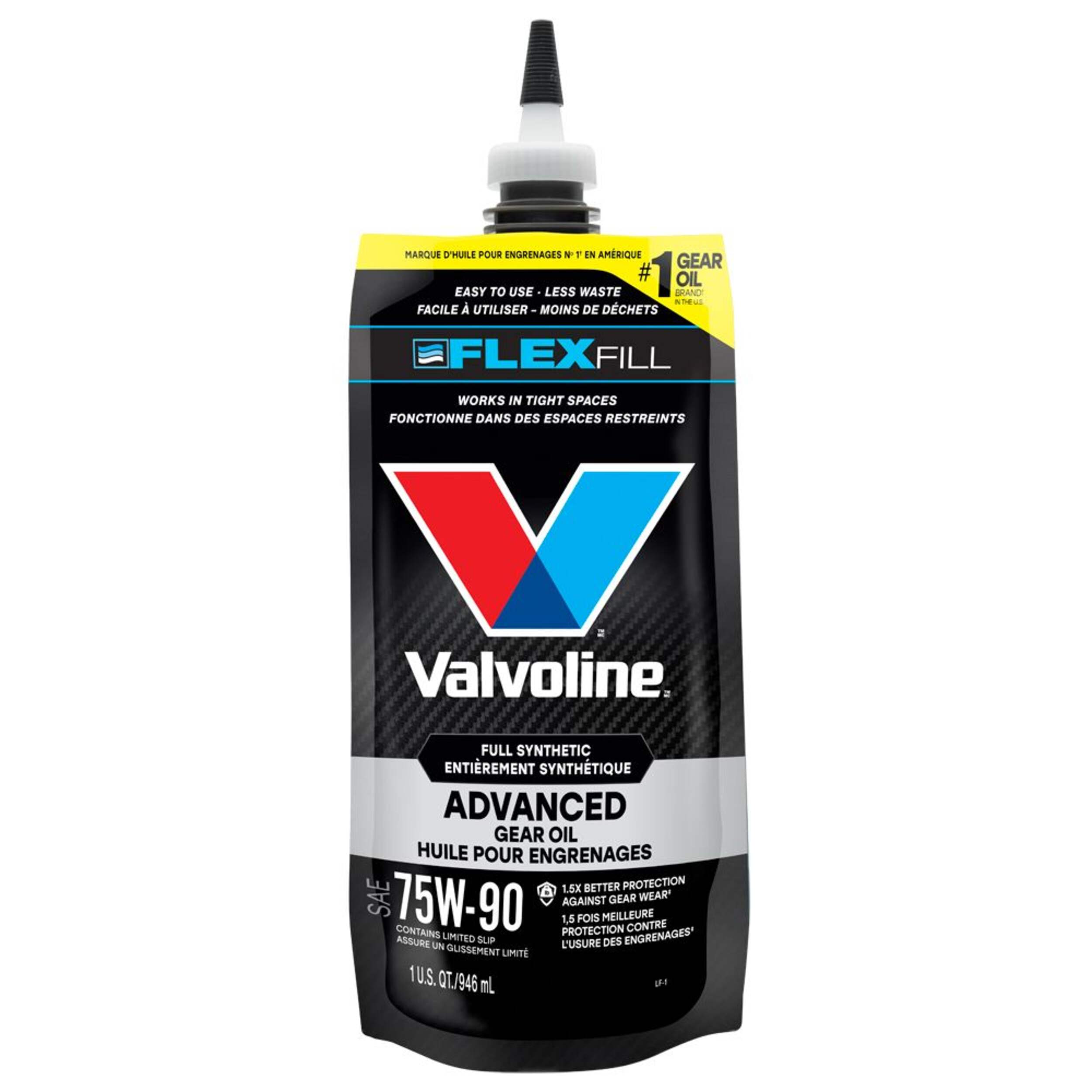 Valvoline FlexFill Full Synthetic SAE 75W-90 Gear Oil, 946-ml Front_Flat