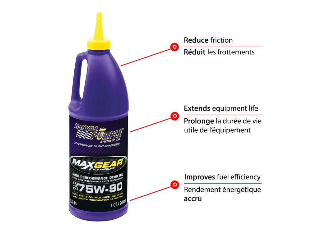 Royal Purple High Performance Synthetic Gear Oil 75W90, 946-mL