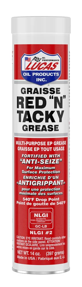Lucas Oil Red N Tacky Grease Cartridge Multi-Purpose EP Grease, 14-oz