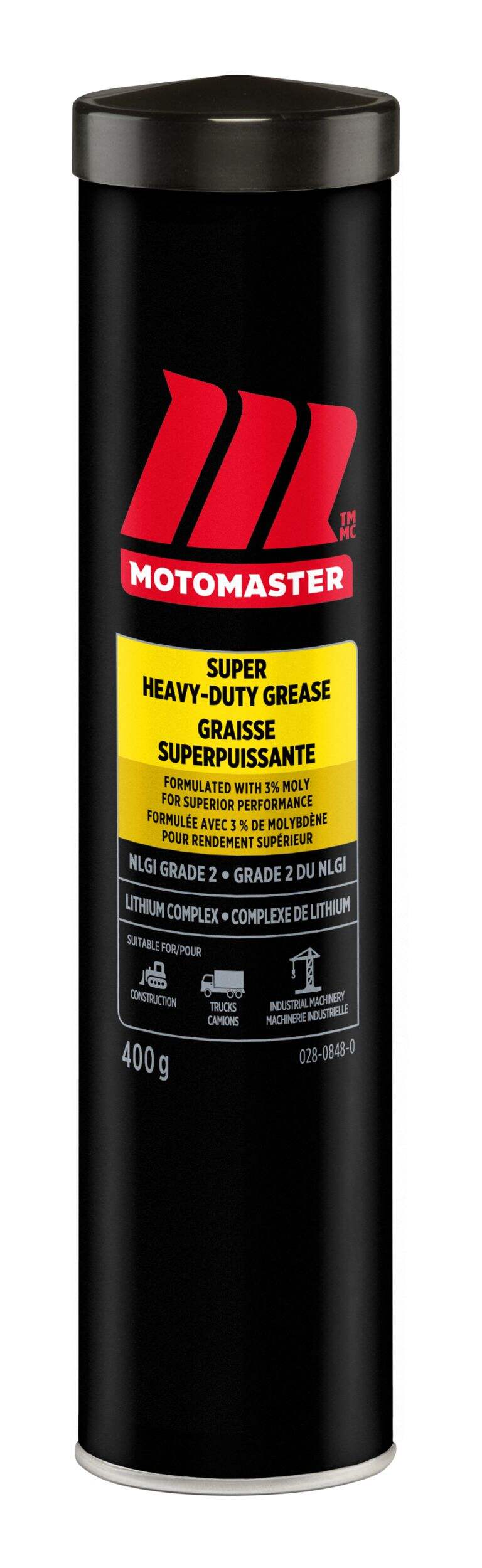 Graisse de service intense MotoMaster, 3&nbsp;% molybdène, catégorie&nbsp;2, 400&nbsp;g Front_Elevated