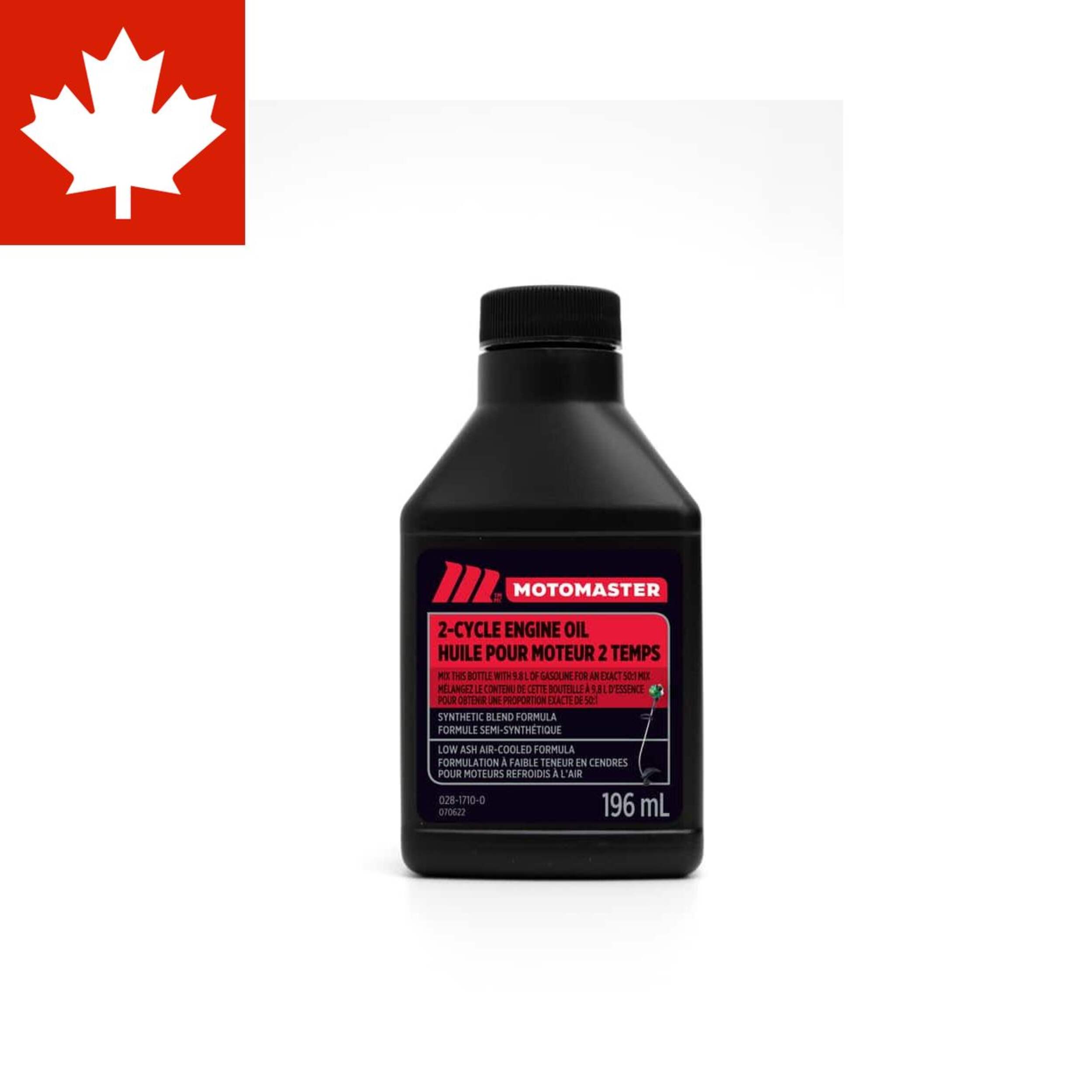 MotoMaster 2-Stroke Synthetic Blend Engine Oil 50:1 Perfect Mix, 196-mL Front_Flat