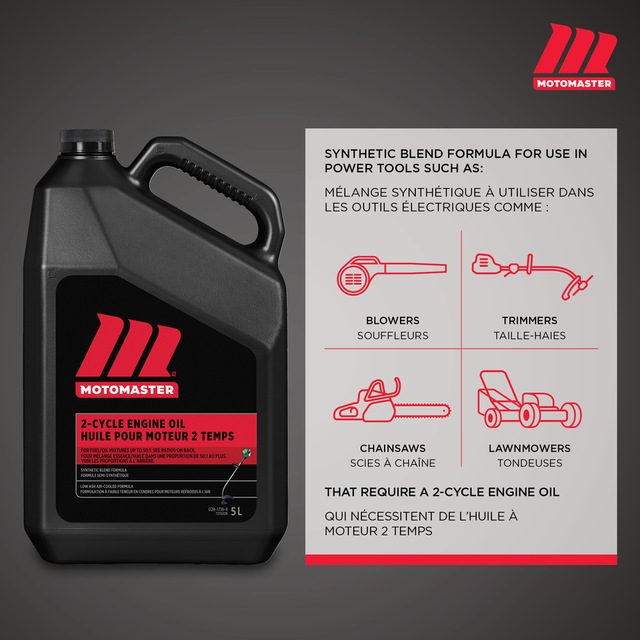 MotoMaster 2Cycle Engine Oil, 5L Canadian Tire